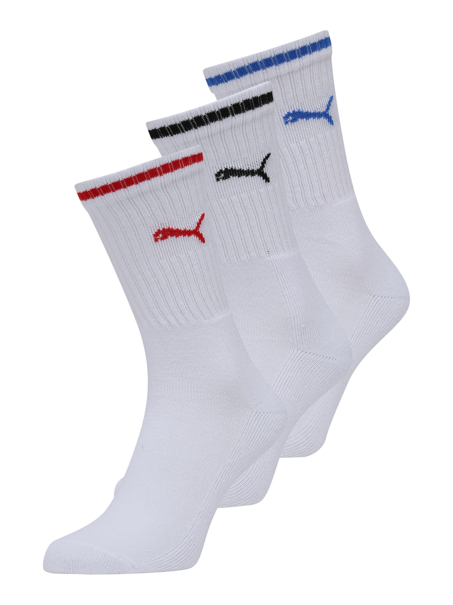 PUMA Спортни чорапи  синьо / червено / черно / мръсно бяло