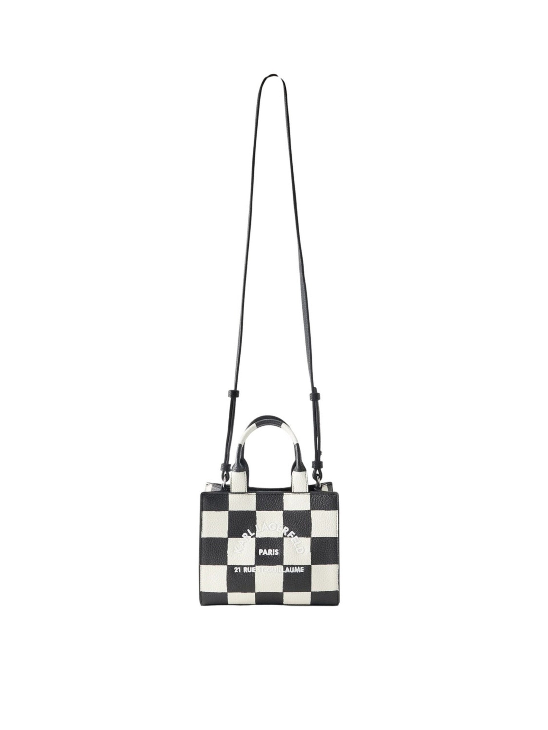 Karl Lagerfeld Shoppingväska 'Karl Lagerfeld Cabas Carré Mini Damier Noir & Blanc'