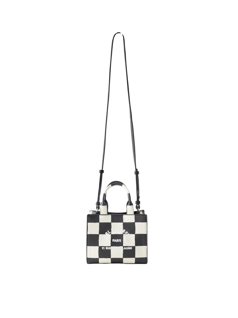 Shoppingväska 'Karl Lagerfeld Cabas Carré Mini Damier Noir & Blanc'