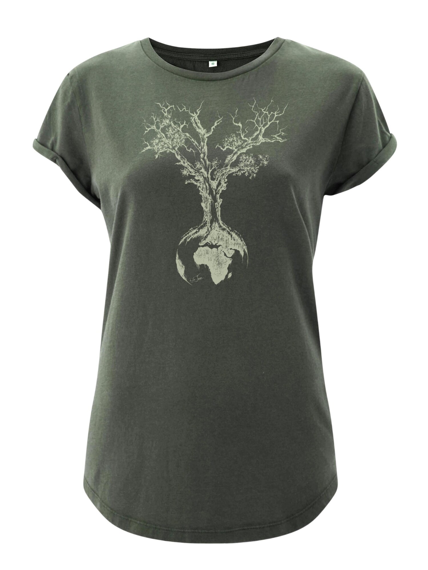 Life-Tree Majica 'Weltenbaum' zelena