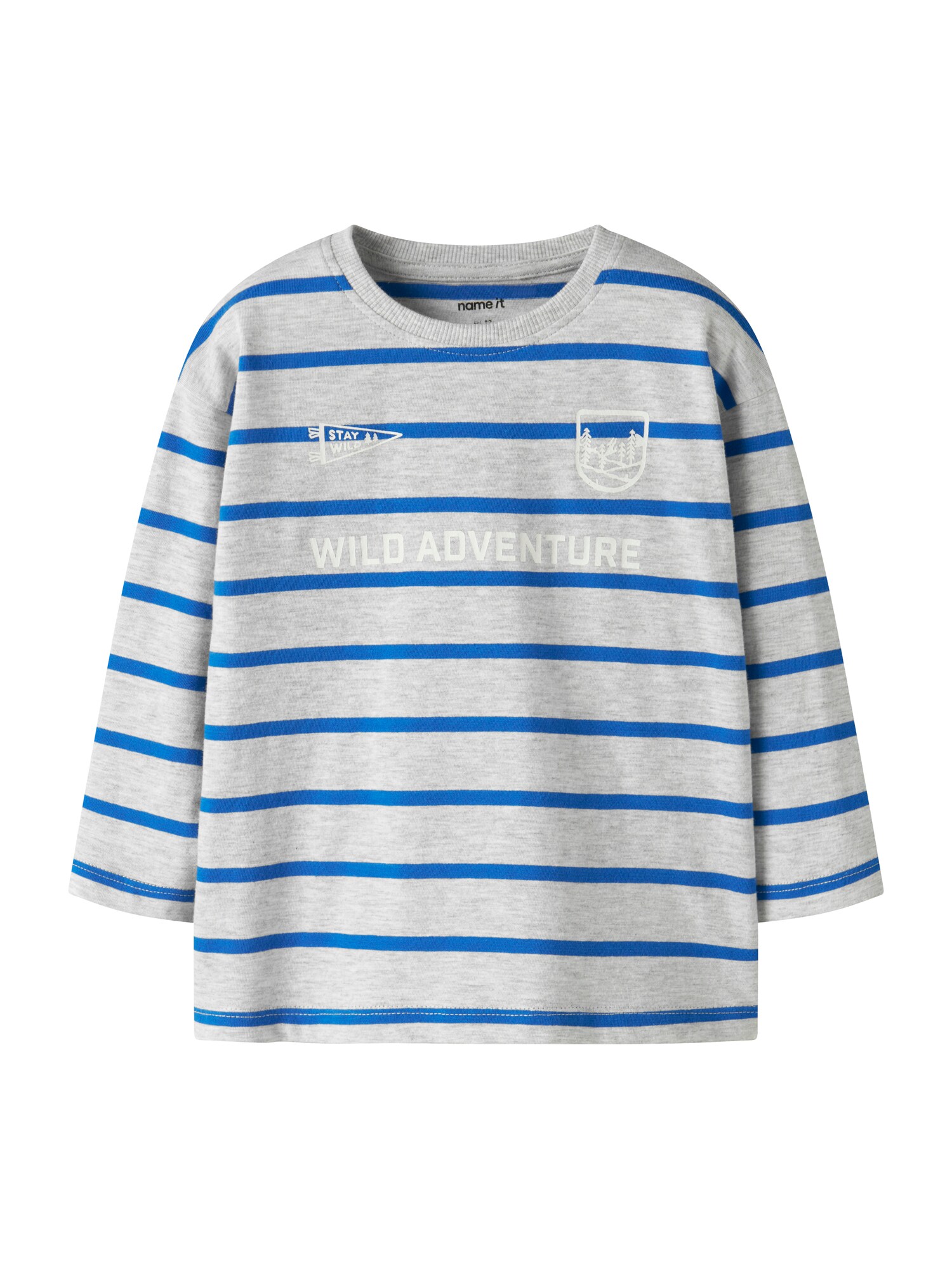 NAME IT Tricou NMMOWENS albastru / gri / alb