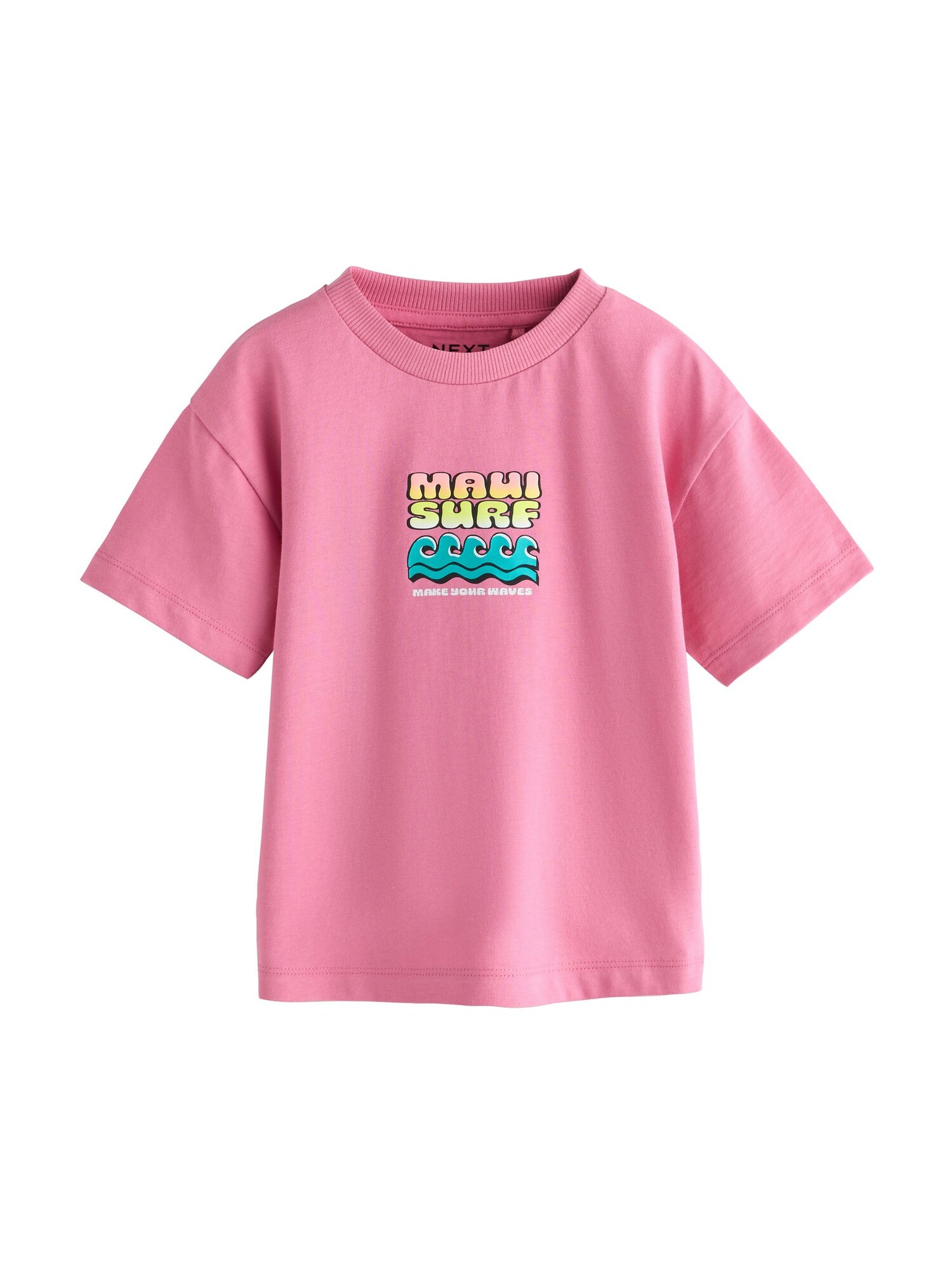 Next Tricou  albastru aqua / roz deschis / negru / alb