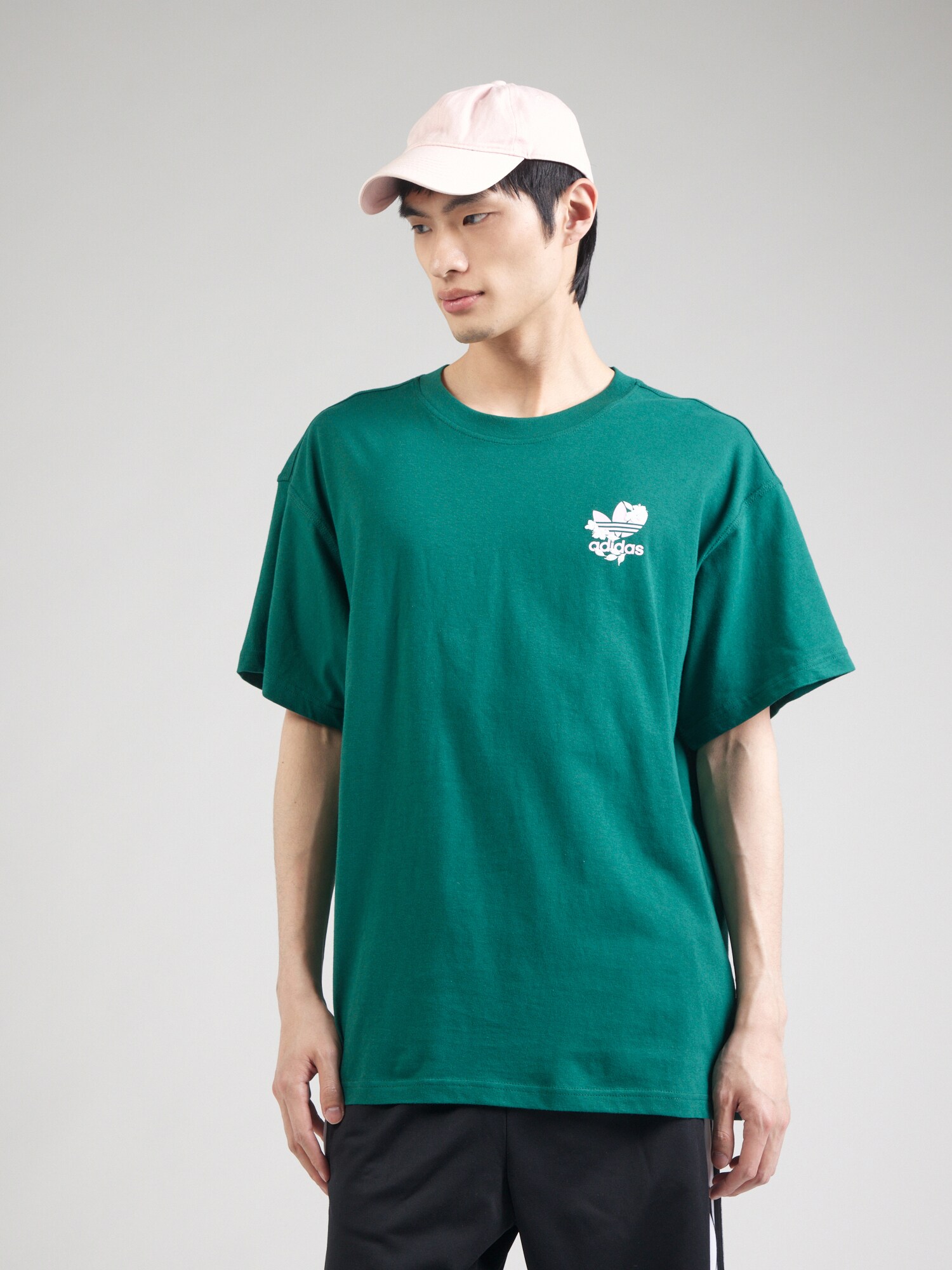 ADIDAS ORIGINALS Póló  smaragd / pasztell-rózsaszín / fehér termék 2. képe