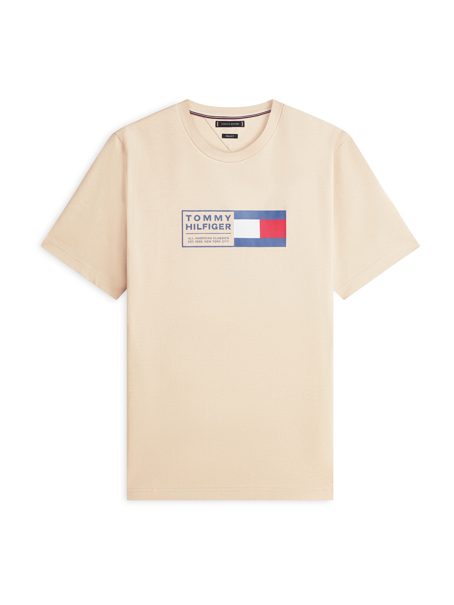 TOMMY HILFIGER Tricou BRAND LOVE  bej / bleumarin / roșu / alb