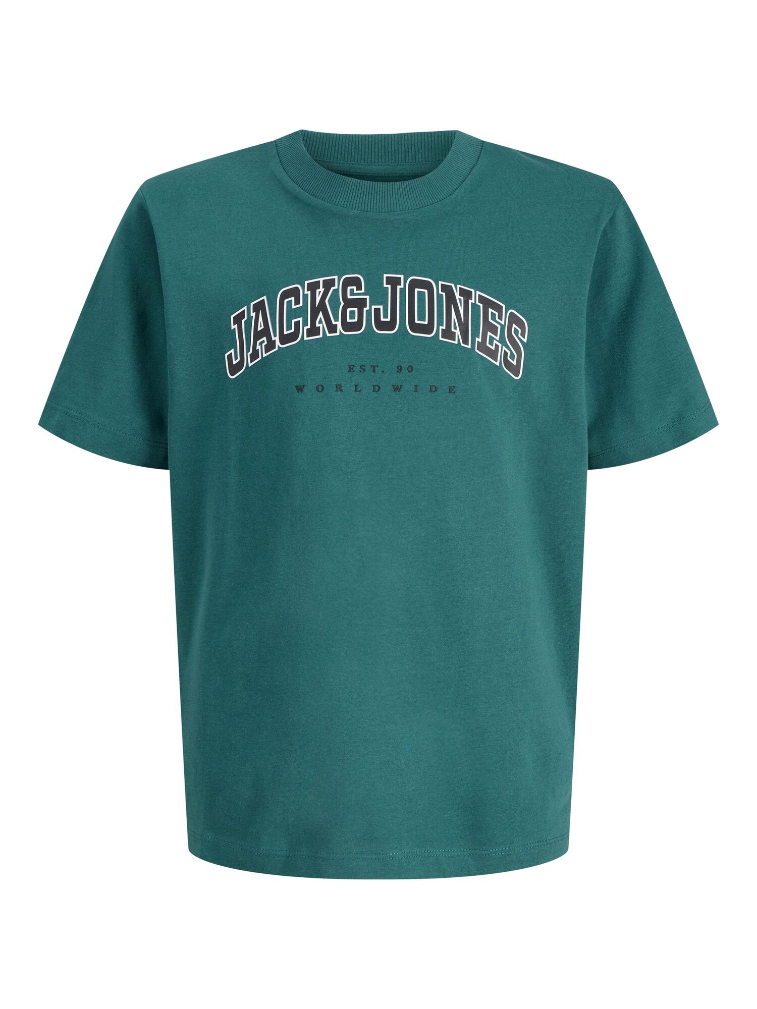 Jack & Jones Junior Tricou 'JJECaleb'  verde smarald / negru / alb