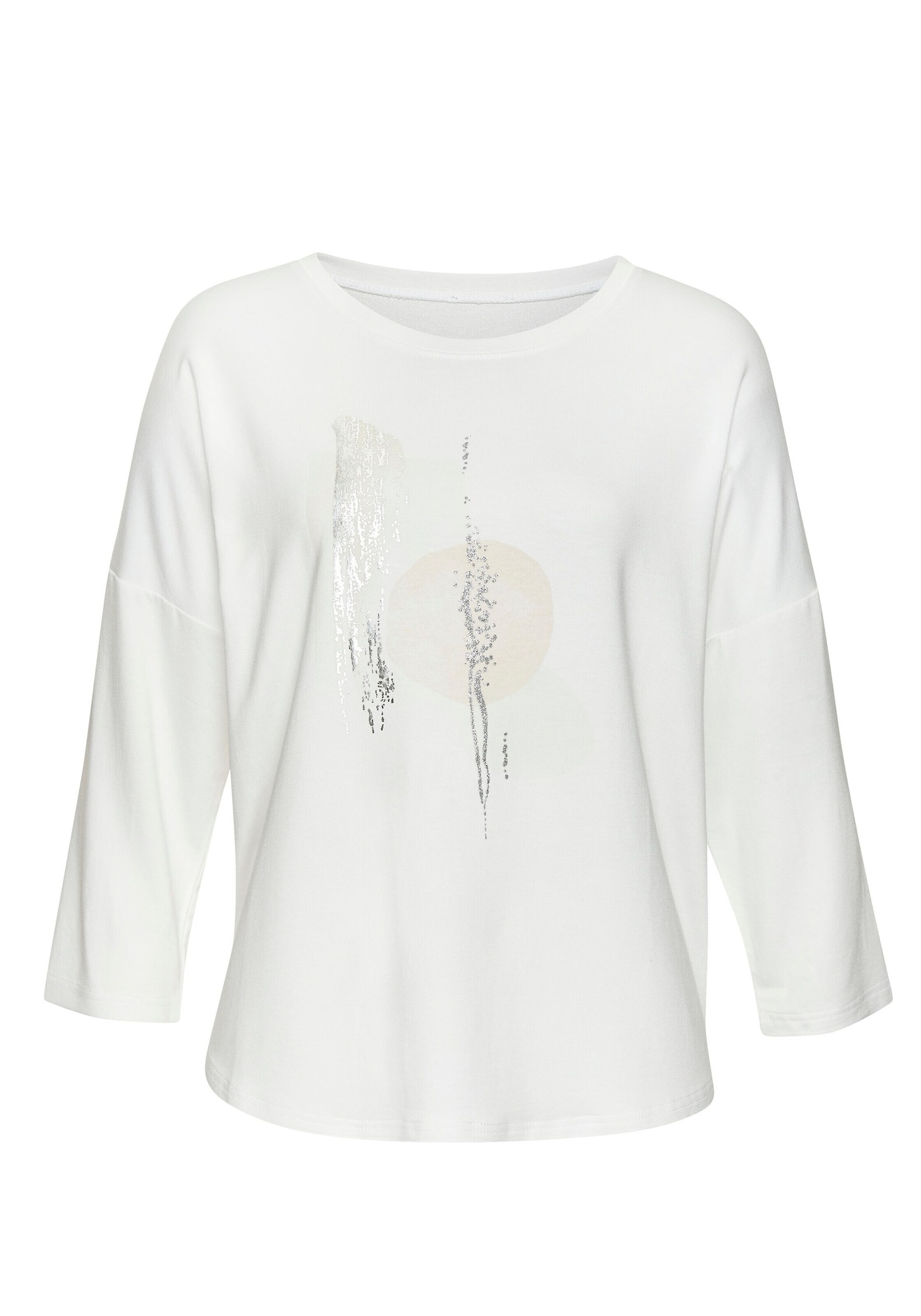 LASCANA Tricou  roz pudră / argintiu / alb