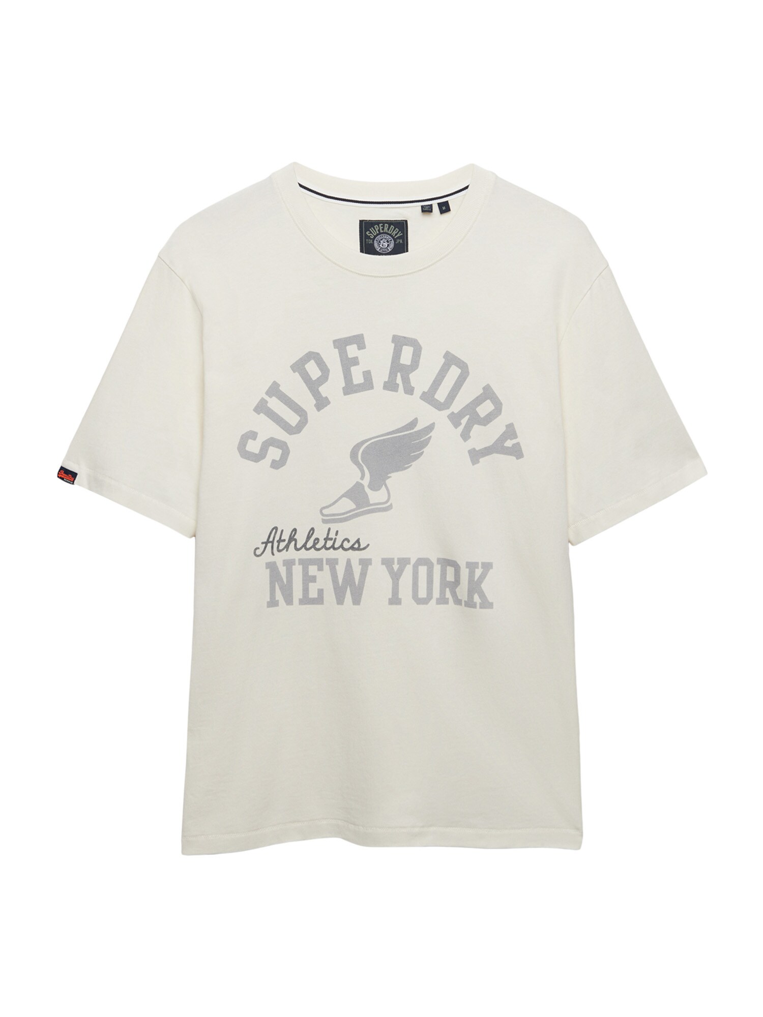 Superdry & Co Tricou 'Ath Ess'  gri / negru / alb murdar