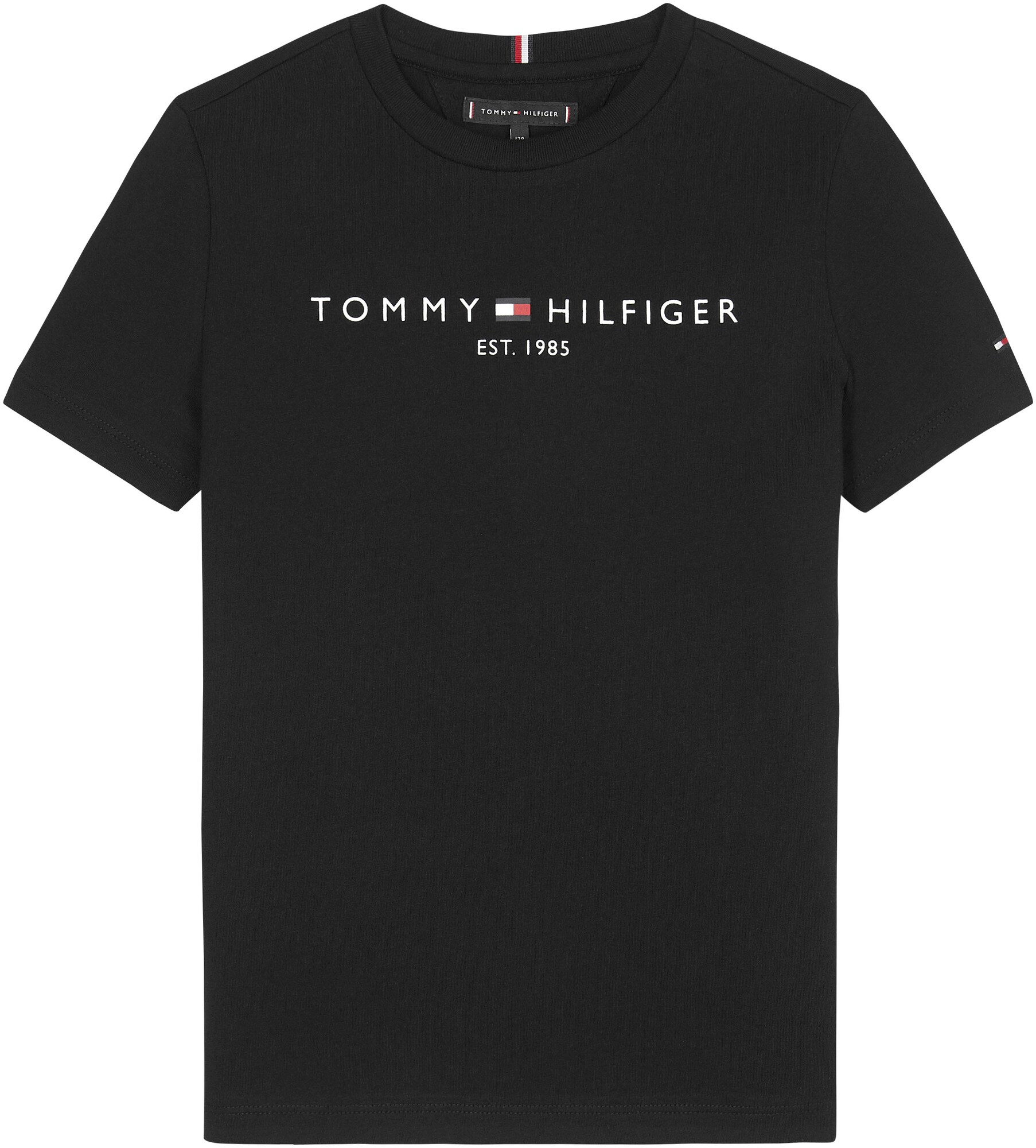 TOMMY HILFIGER Tricou  negru / alb