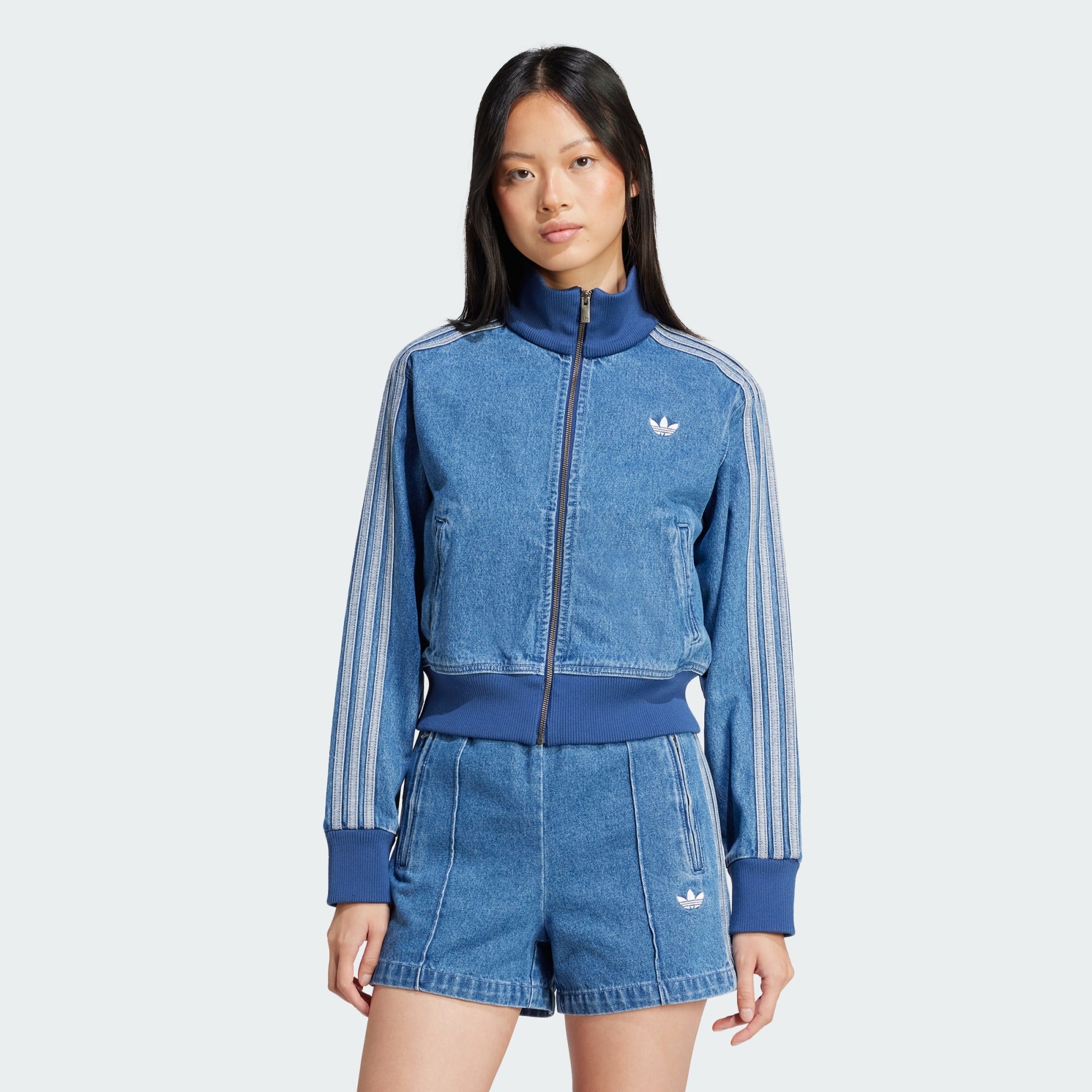 ADIDAS ORIGINALS Tréning dzseki  kék farmer / fehér termék 2. képe
