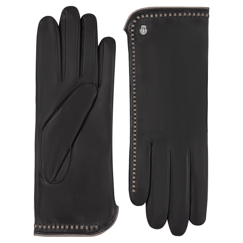 Roeckl Lederhandschuhe 'JEKATERINBURG' Damen Größe M schwarz / silber