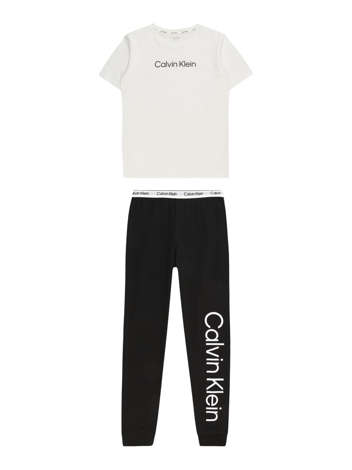 Calvin Klein Underwear Pidžama set  siva / crna / bijela
