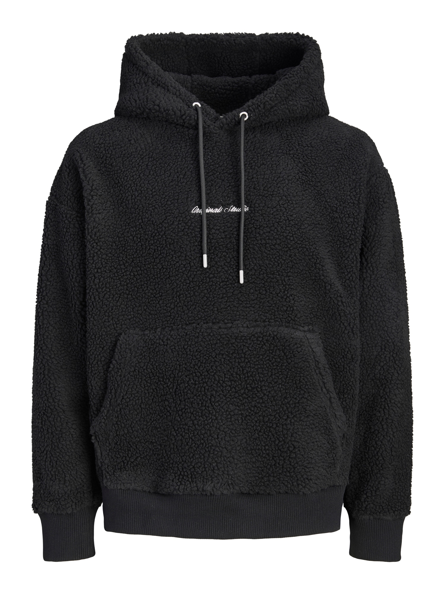 JACK & JONES Pulover JORNORREBRO negru / alb