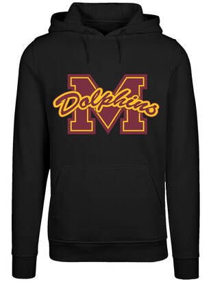 F4NT4STIC Sweatshirt ‘Sex Education M Dolphins Netflix TV Series’ Roestbruin / Geel / Zwart