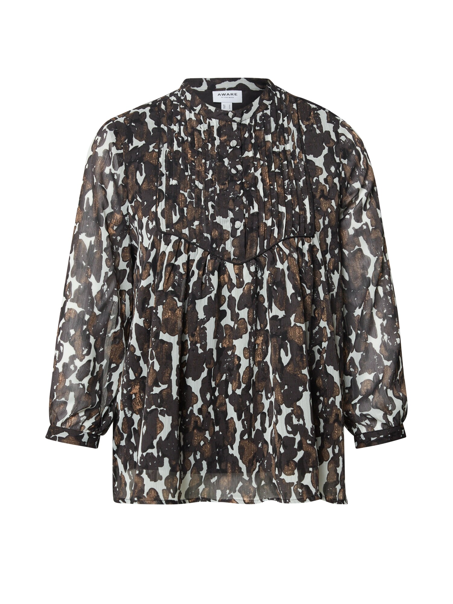 VERO MODA Palaidinė 'Mally'  juoda / tamsiai ruda / balta