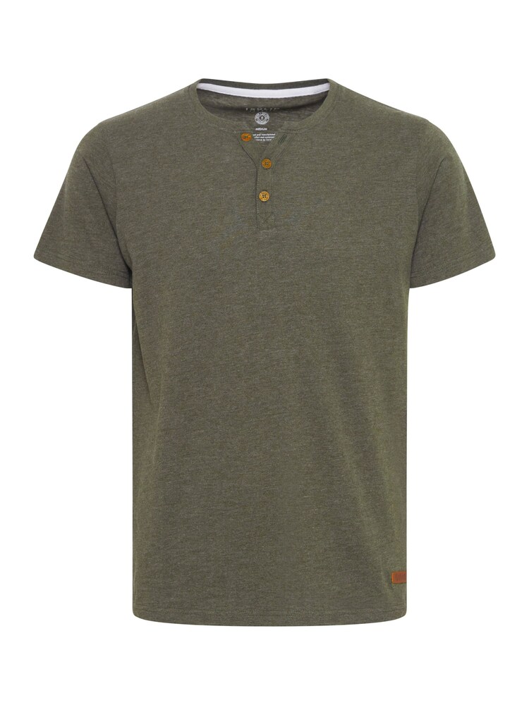 !Solid T-Shirt 'Volker' mit Knopfleiste Herren Größe XL grün