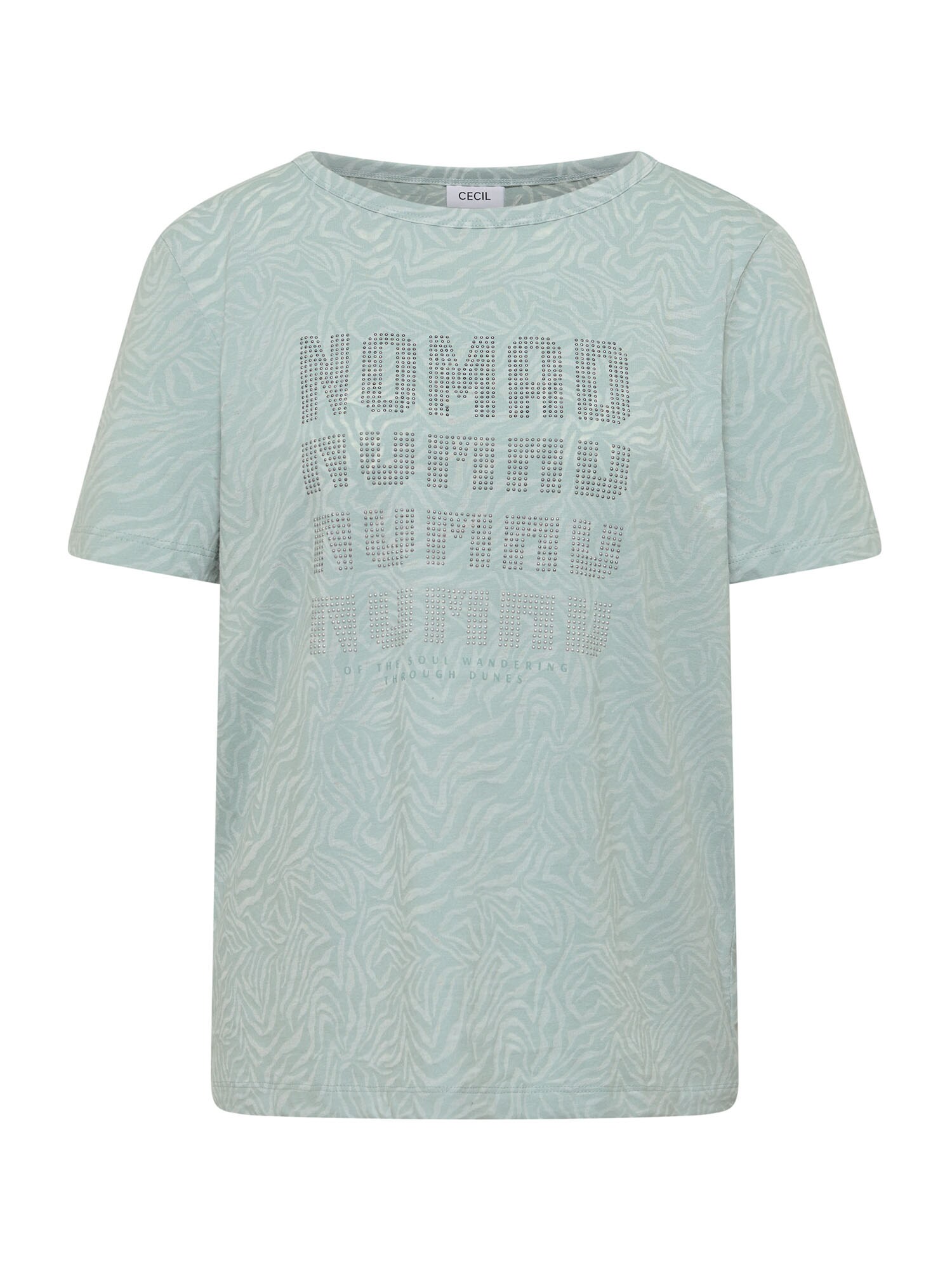 CECIL Tricou verde mentă / verde pastel / argintiu