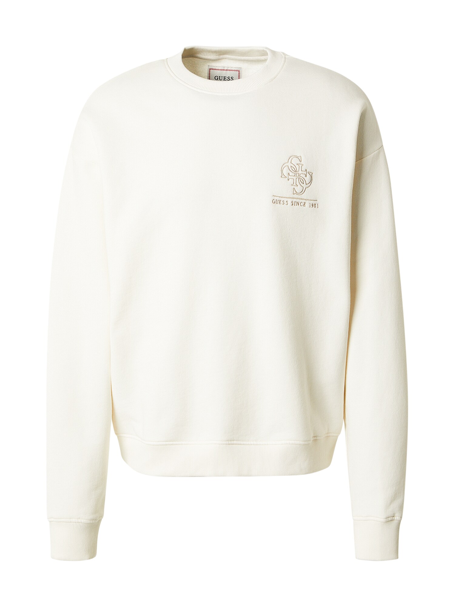 GUESS Bluză de molton  auriu / alb