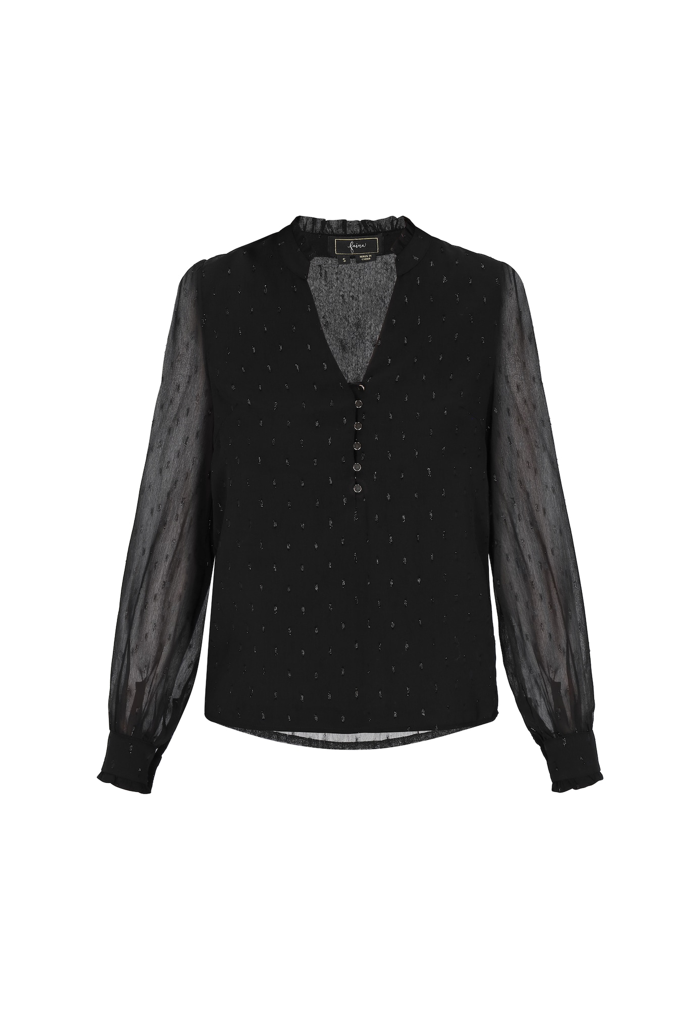 faina Bluză Fashion Look  negru / argintiu