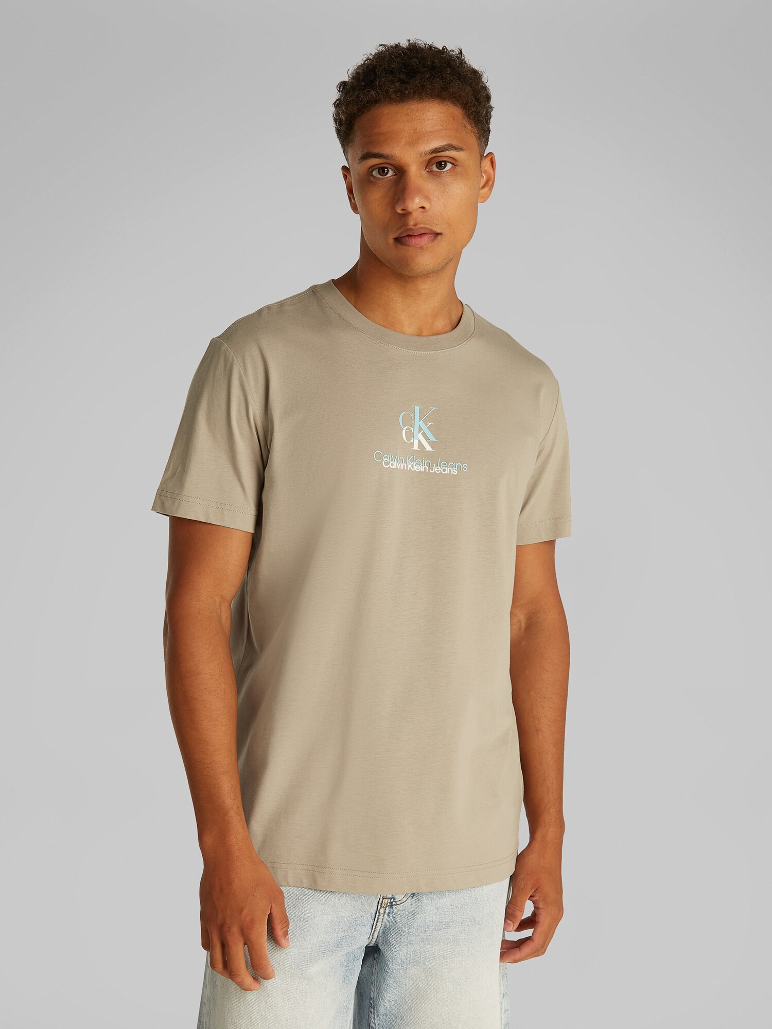 Calvin Klein Jeans Póló  világoskék / greige / fehér termék 2. képe