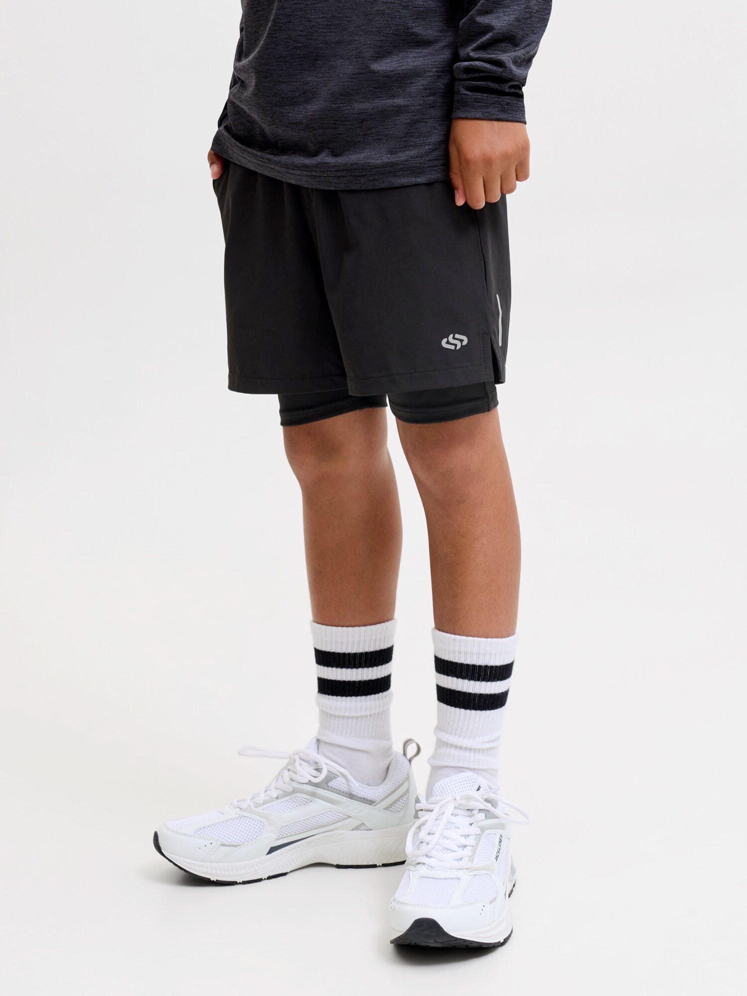 Jack & Jones Junior Nohavice 'JJSFLUX'  čierna / strieborná