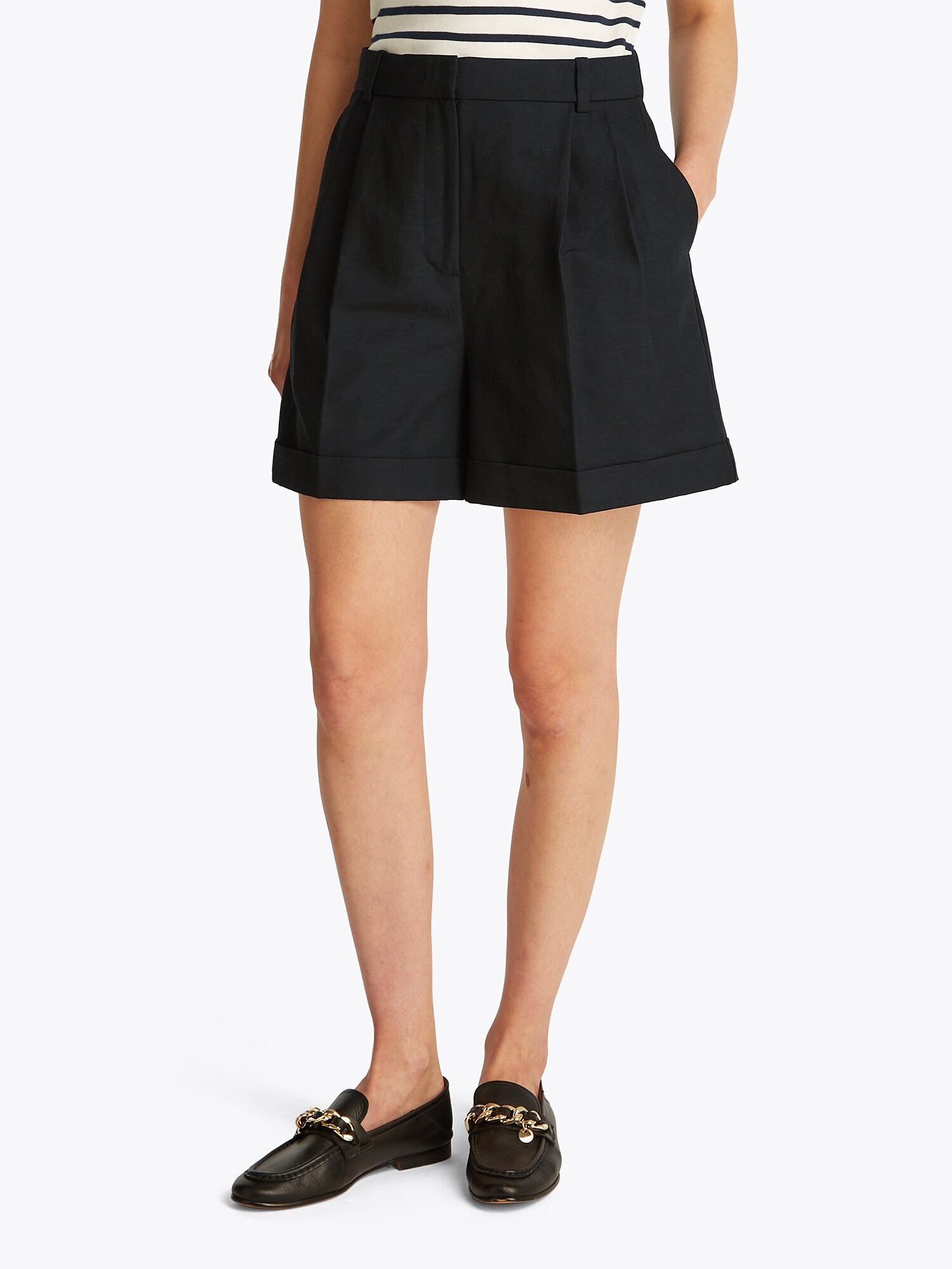 TOMMY HILFIGER Élére vasalt nadrágok  fekete termék 2. képe
