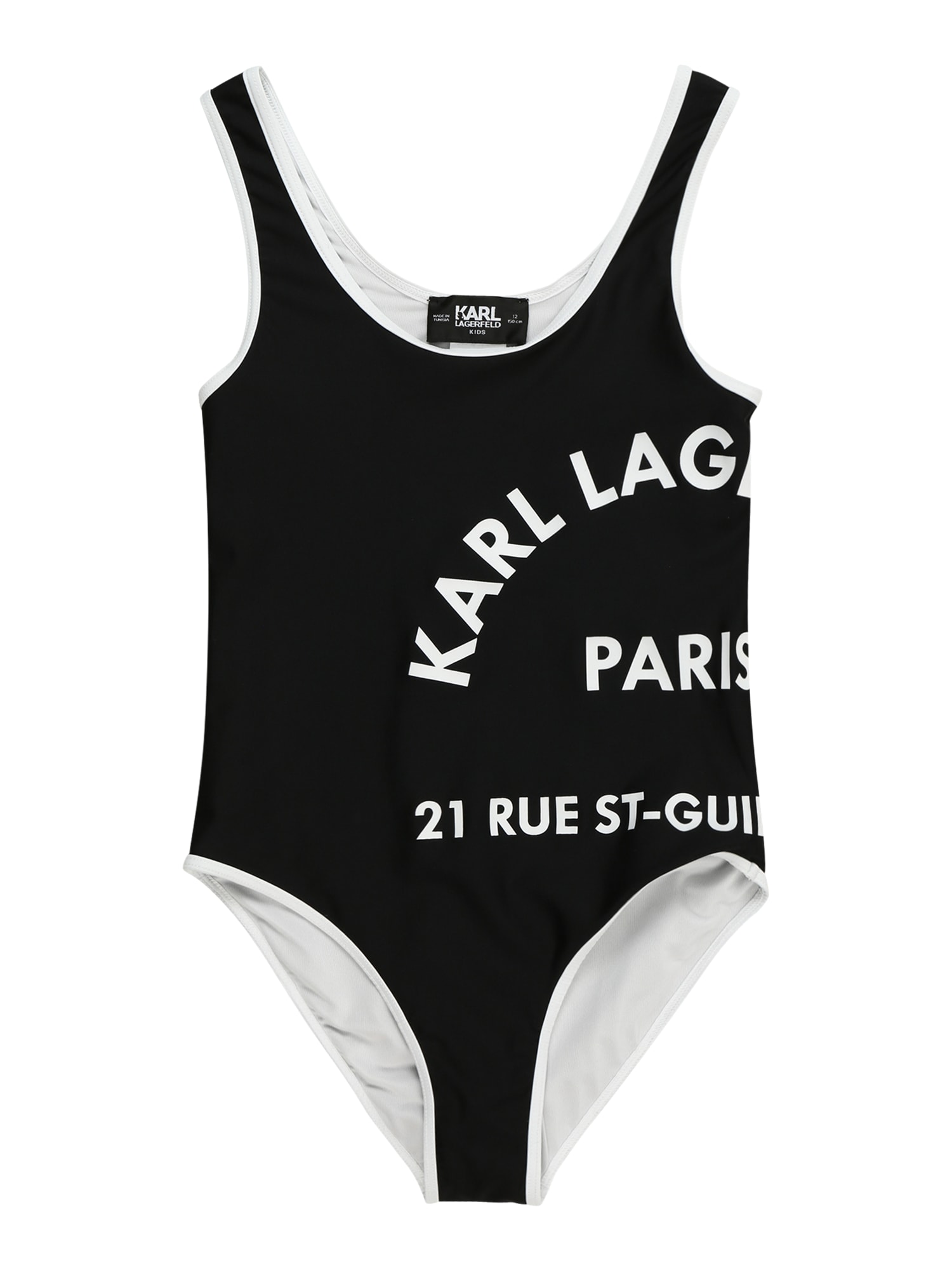 Karl Lagerfeld Бански костюм  черно / бяло