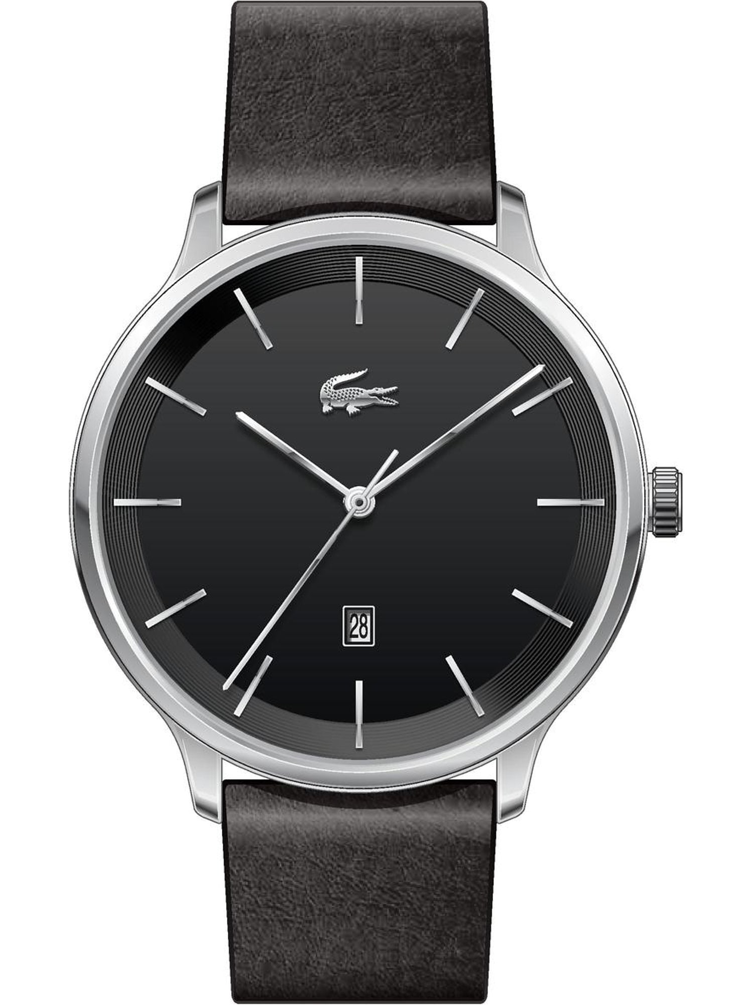 LACOSTE Analoginis (įprasto dizaino) laikrodis juoda / sidabrinė