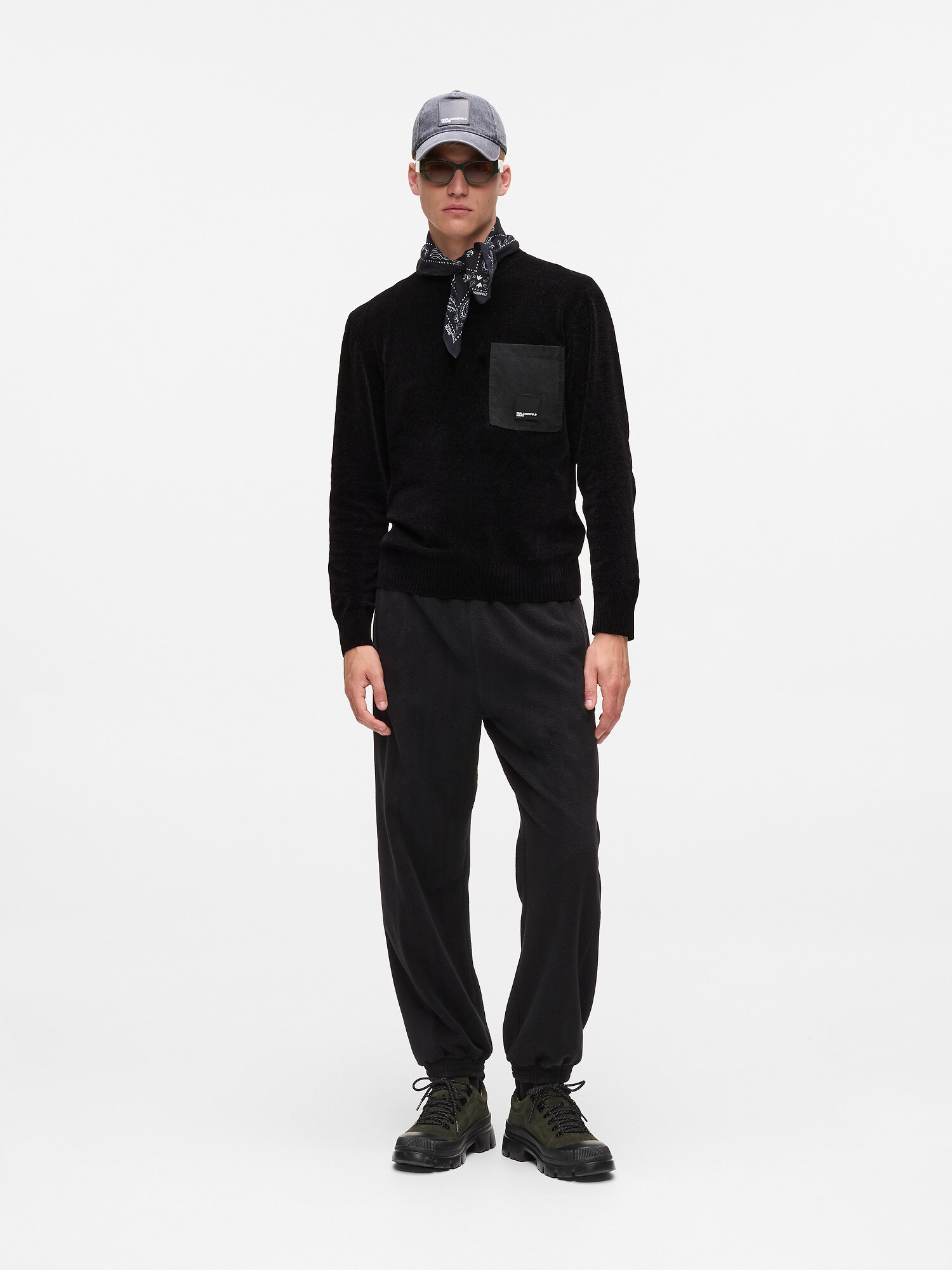 KARL LAGERFELD JEANS Sveter tmavosivá / čierna (obrázok 5)