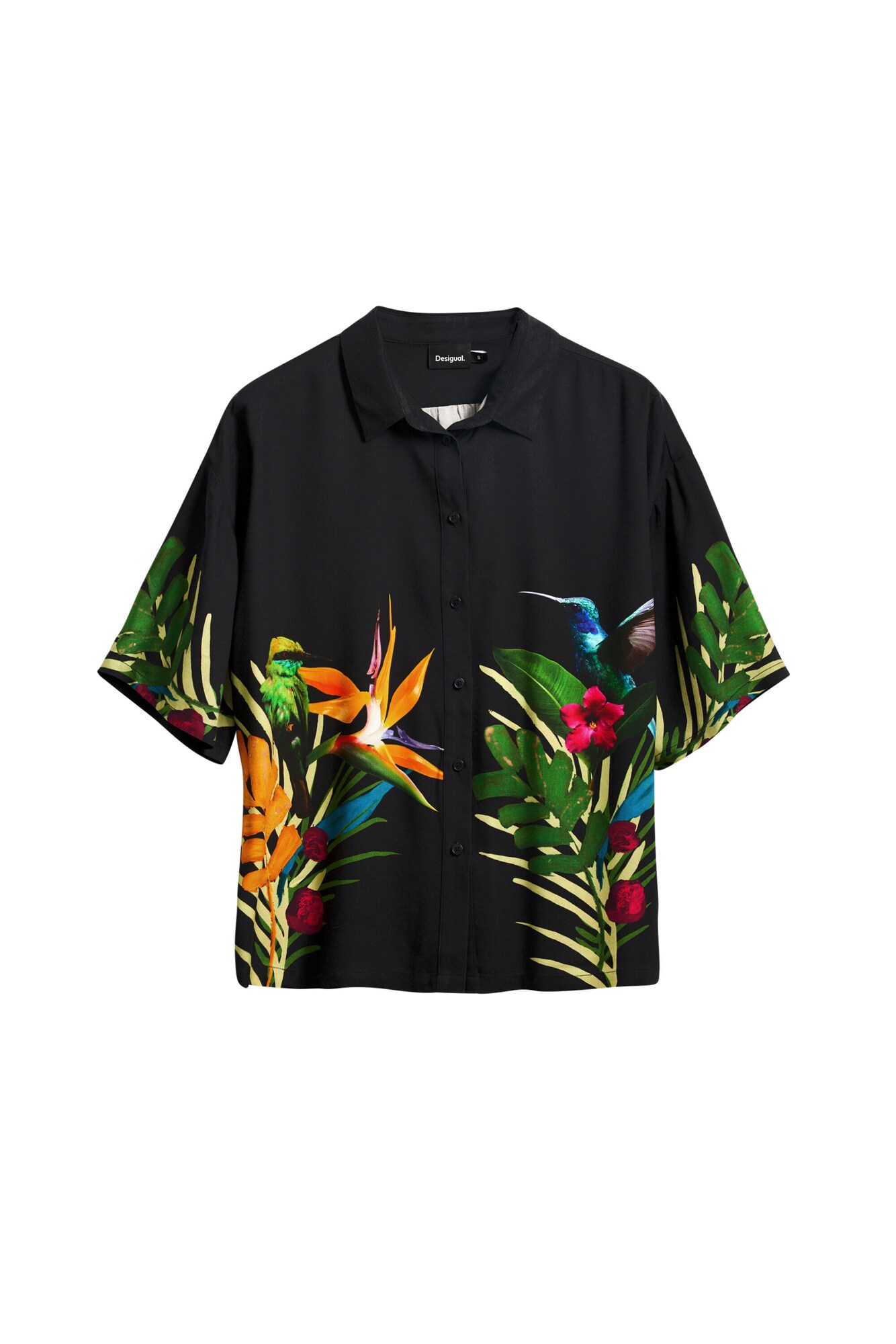 Desigual Bluză  azur / verde / portocaliu / negru