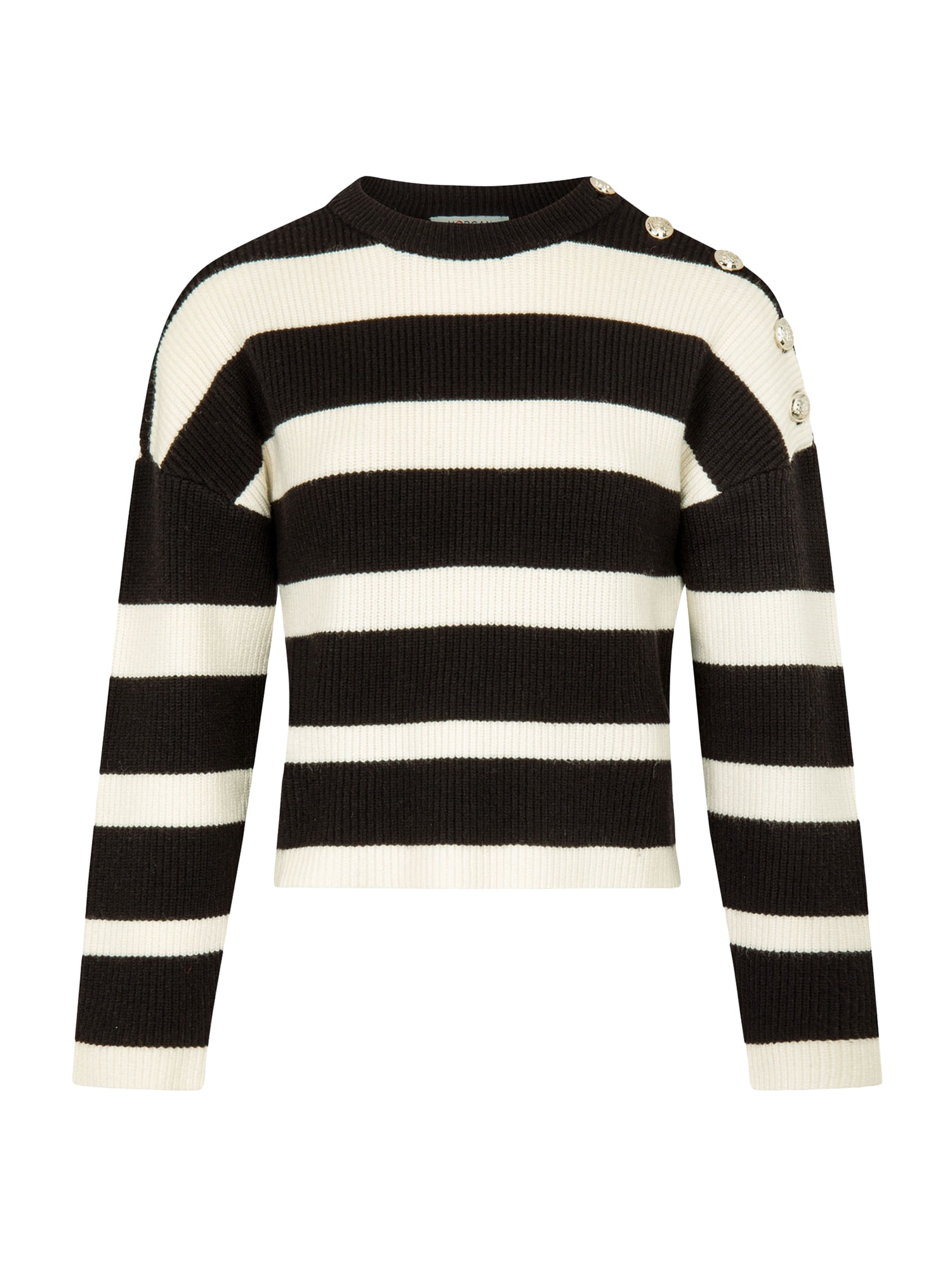 Morgan Пуловер  черно / бял памук