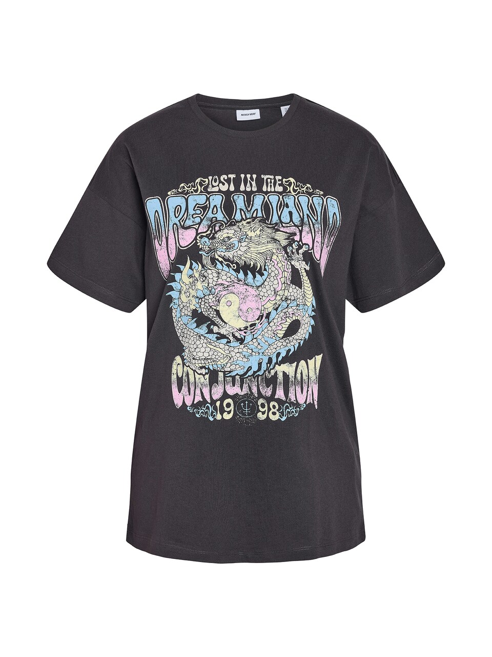 T-shirt 'NMWENDY DRAGON' ljusblå / ljusgul / mörkgrå