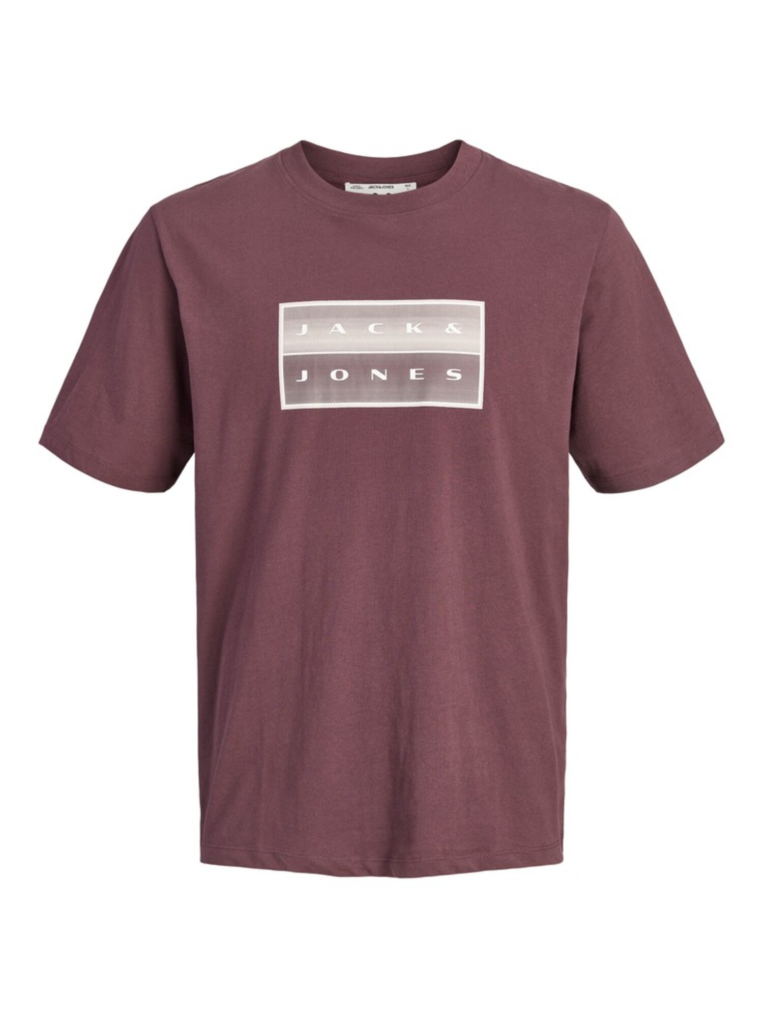JACK & JONES Tričko 'JCOFusion'  bordová / biela