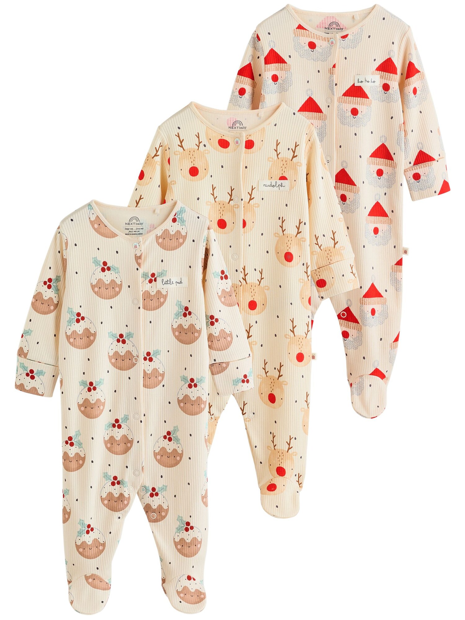 Next Pyžamo 'Christmas Popper'  béžová / nebielená / sivá / červená