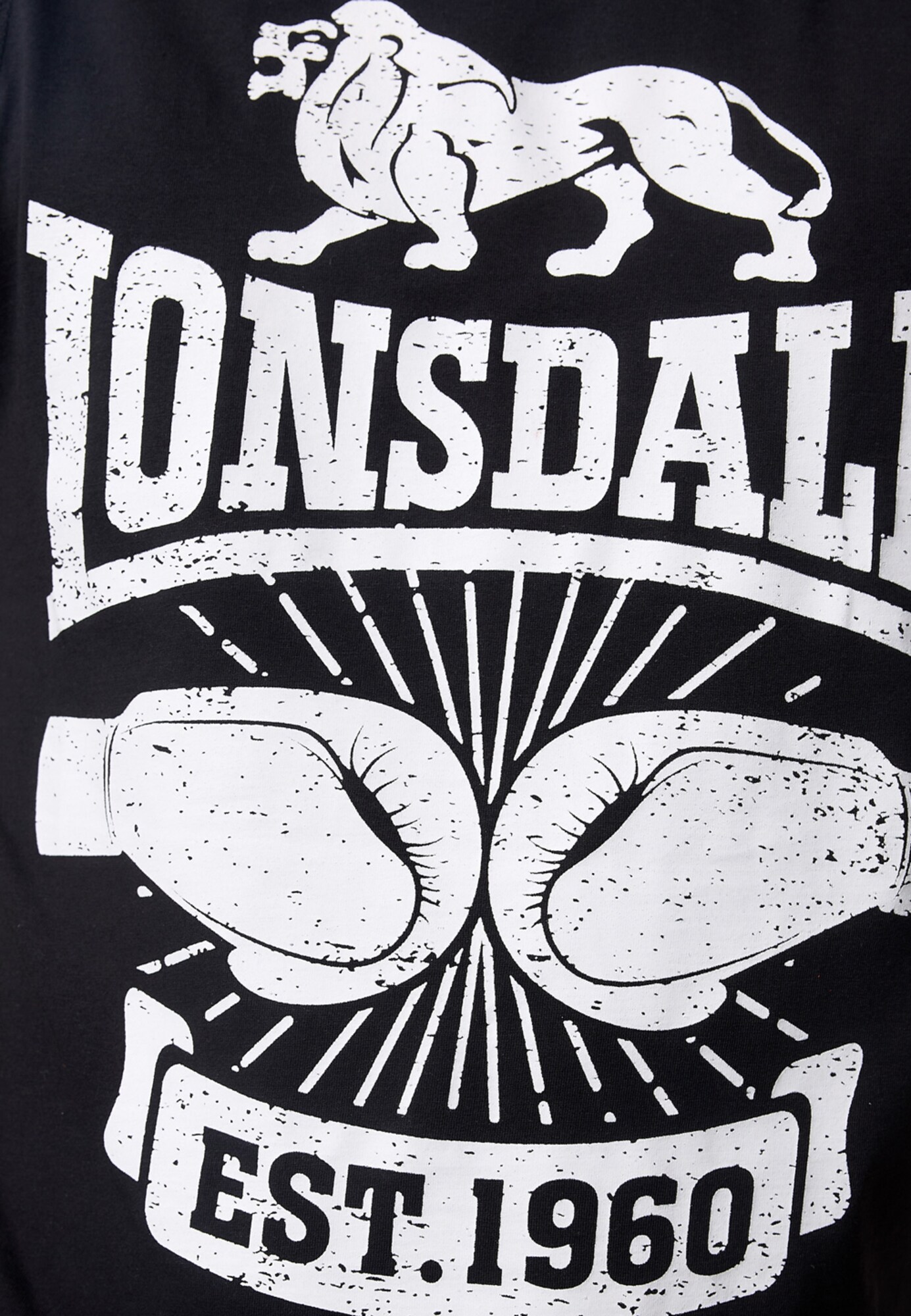 LONSDALE Póló 'CLEATOR'  fekete / fehér termék 2. képe