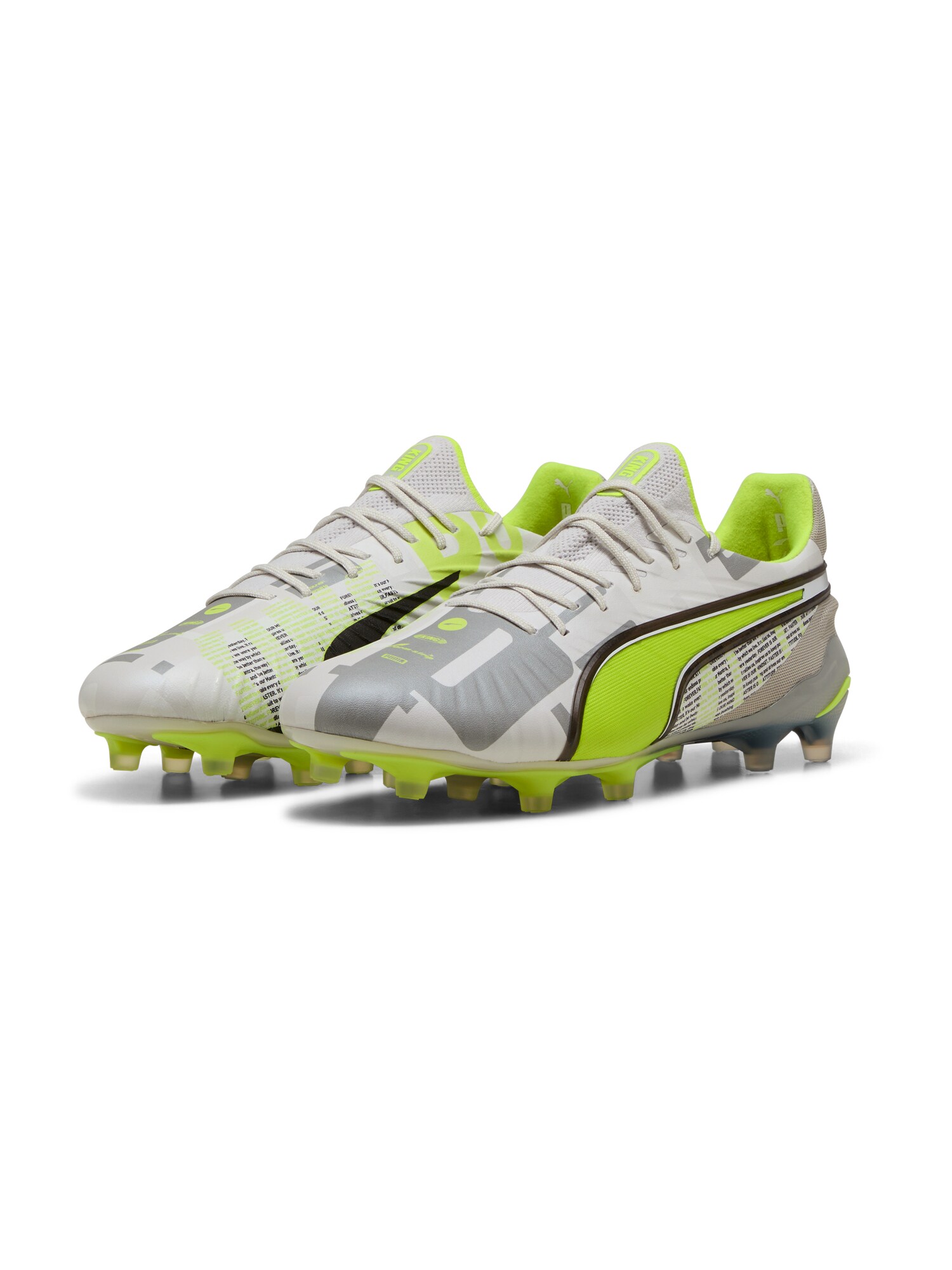 PUMA Futballcipők 'King Ultimate Forever'  szürke / világosszürke / világoszöld termék 2. képe