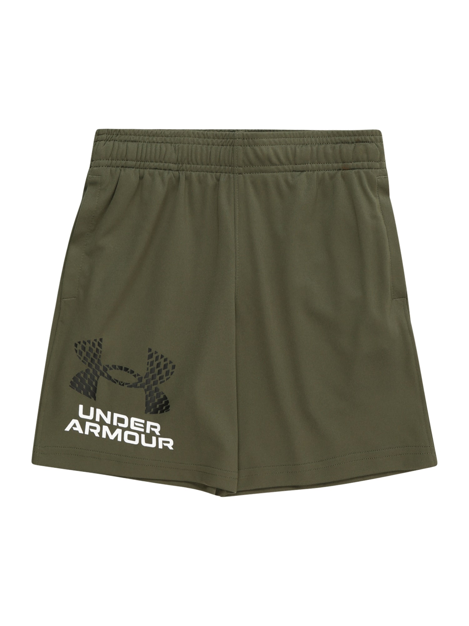 UNDER ARMOUR Sportinės kelnės alyvuogių spalva / juoda / balta