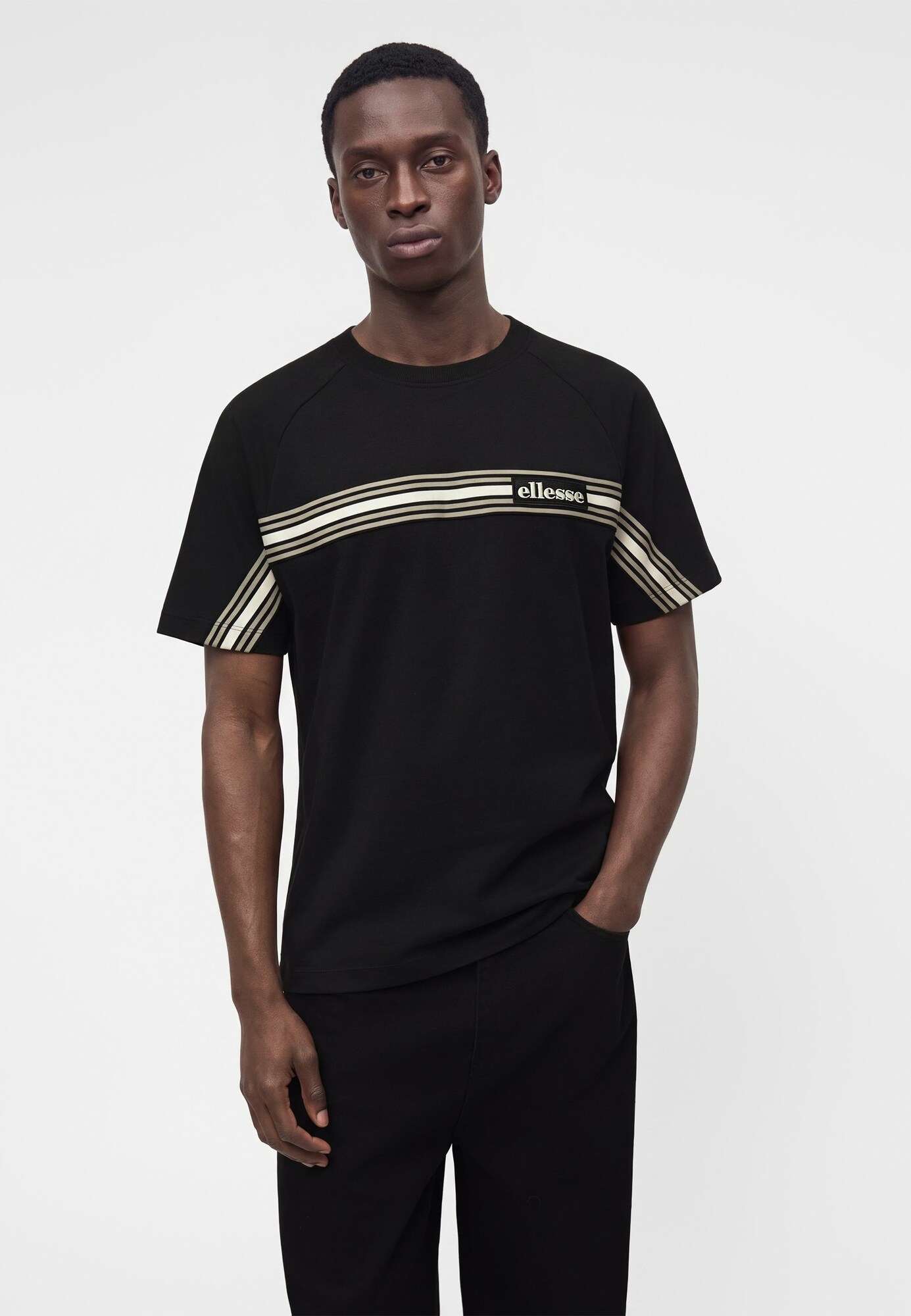 ELLESSE Camiseta 'Rossanti' piedra / negro / blanco – imagen 2