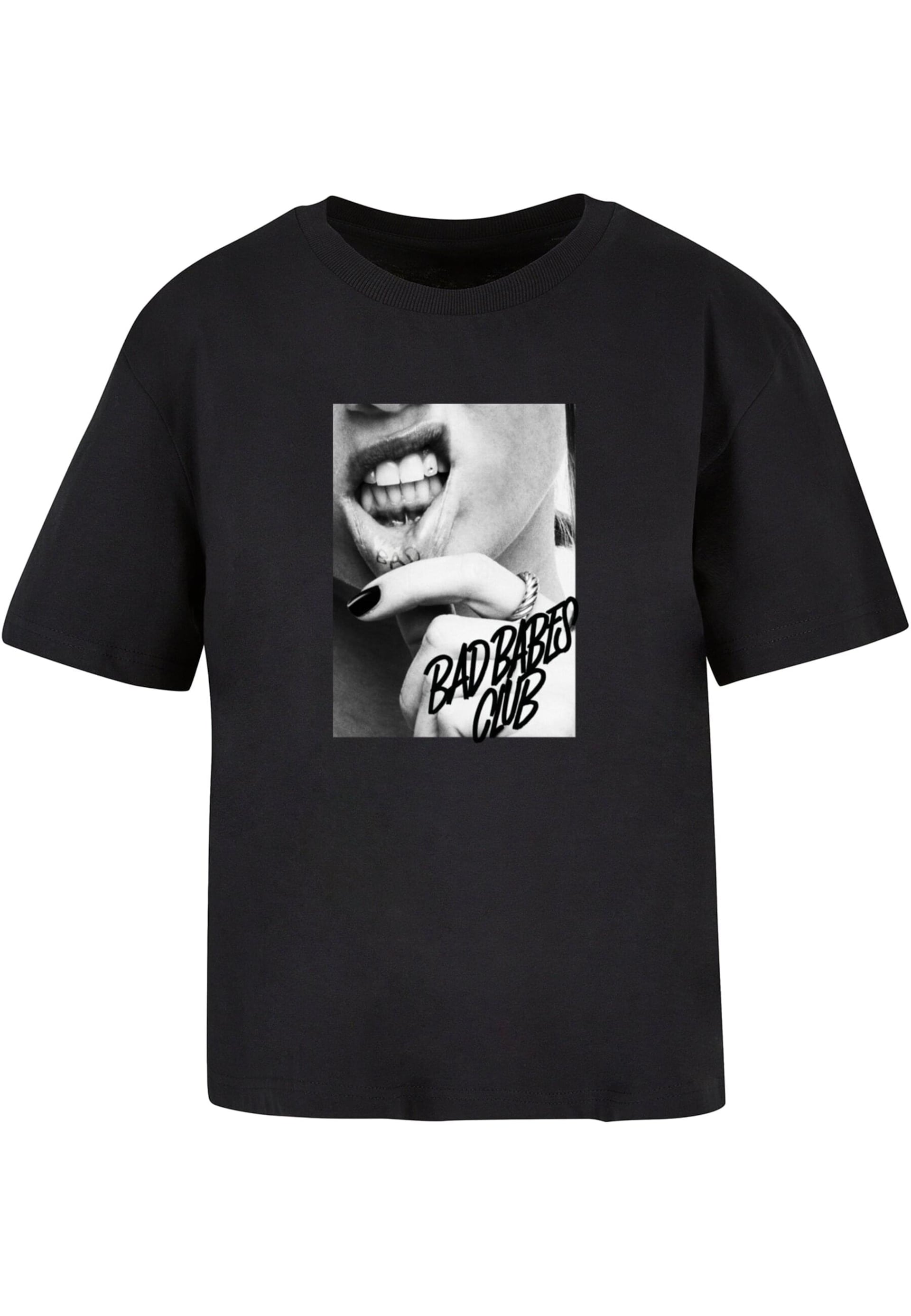 Mister Tee T-shirt 'Lip Tattoo' grå / mörkgrå dam
