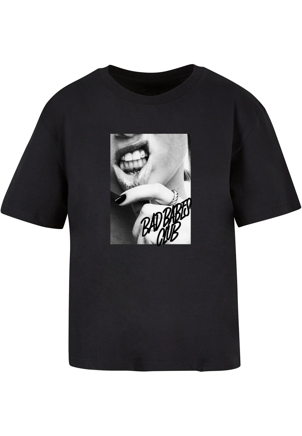 T-shirt 'Lip Tattoo' grå / mörkgrå