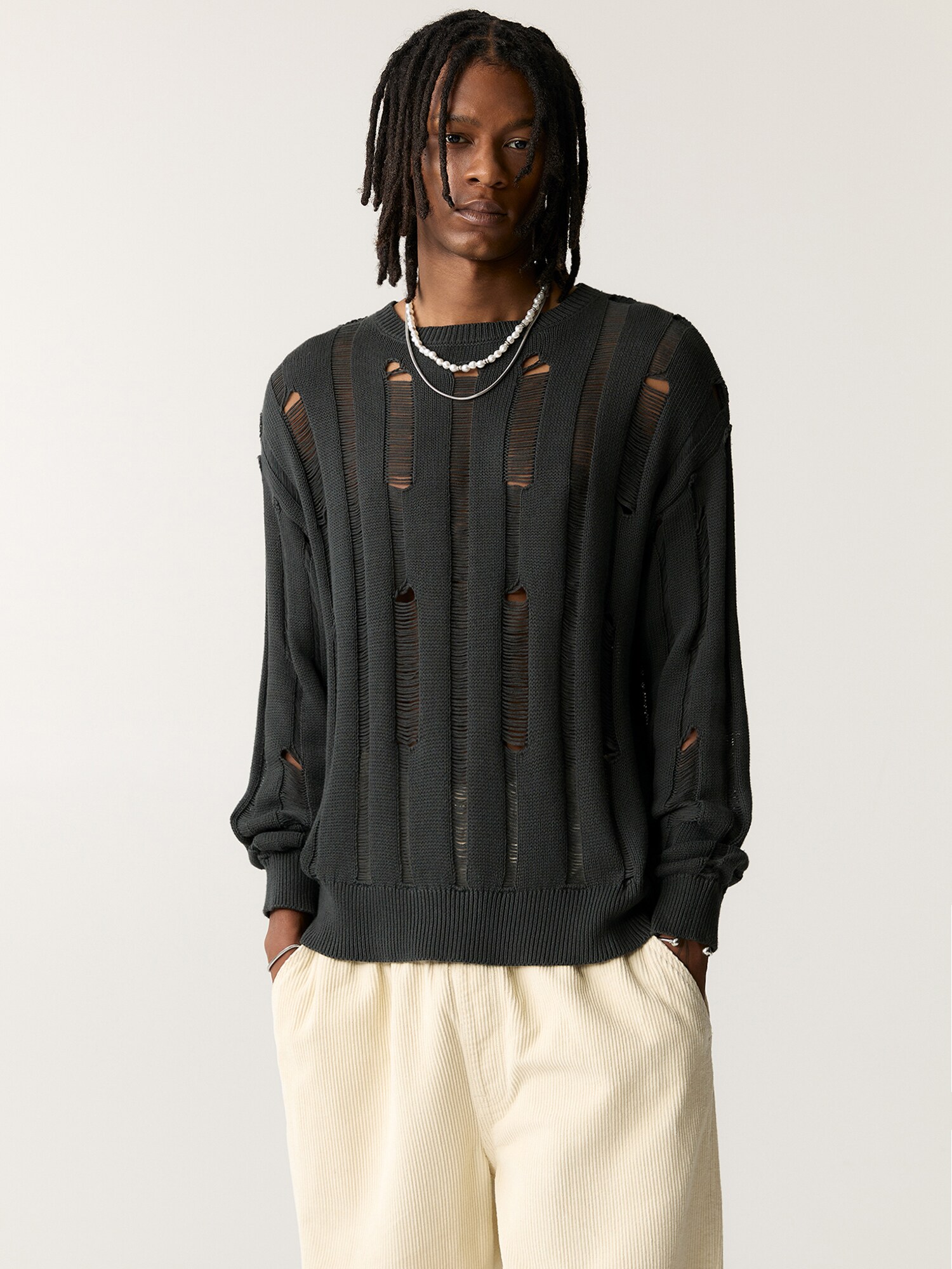 Pull&Bear Pulóver  szürke termék 2. képe