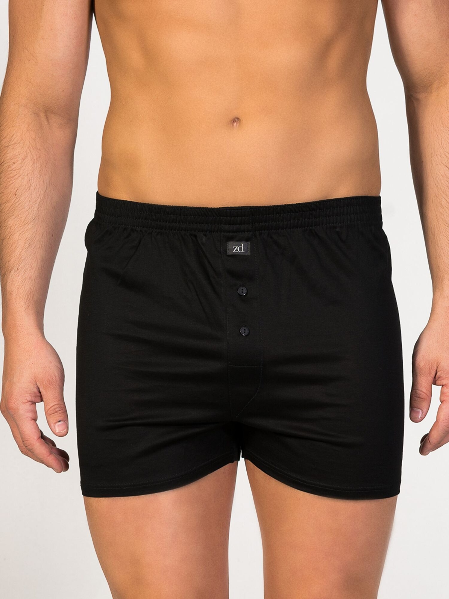 zd ZERO DEFECTS Calzoncillo boxer 'Button 100% Mercerized Cotton' negro