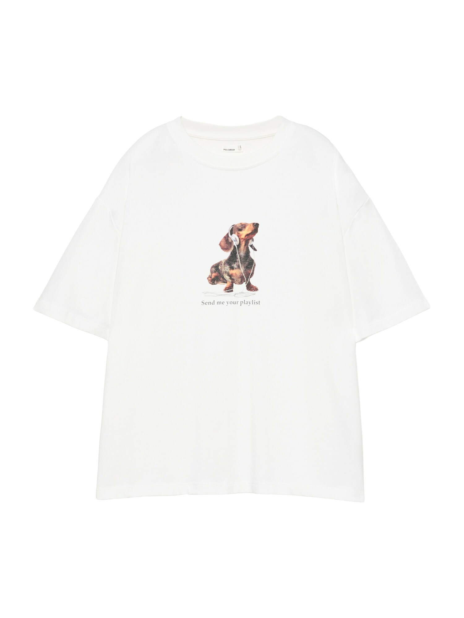 Pull&Bear Tricou maro / negru / alb