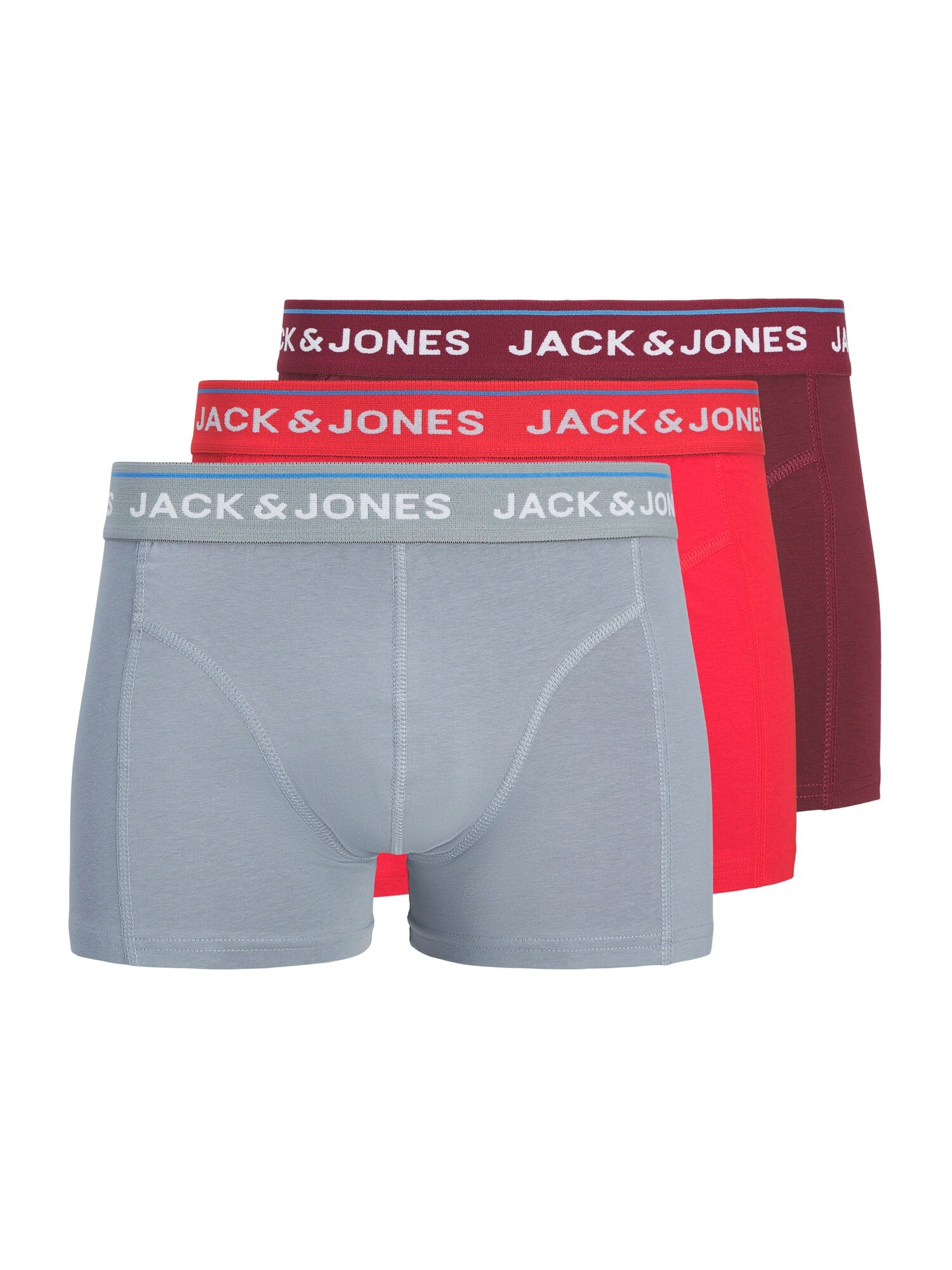 JACK & JONES Boxeri 'JACBRANCO'  gri / roșu / roșu vin / alb
