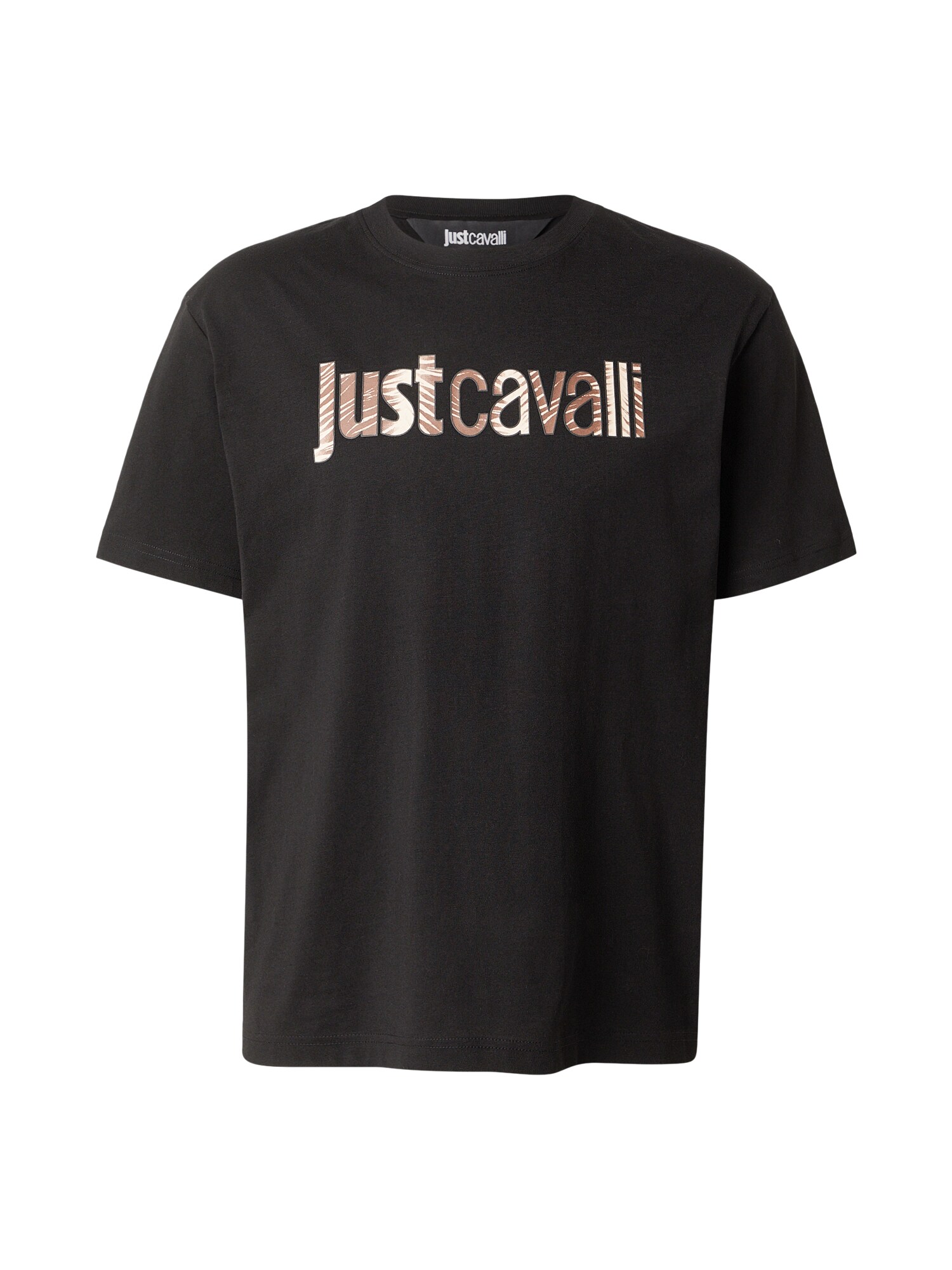 Just Cavalli Tričko  svetlohnedá / čierna