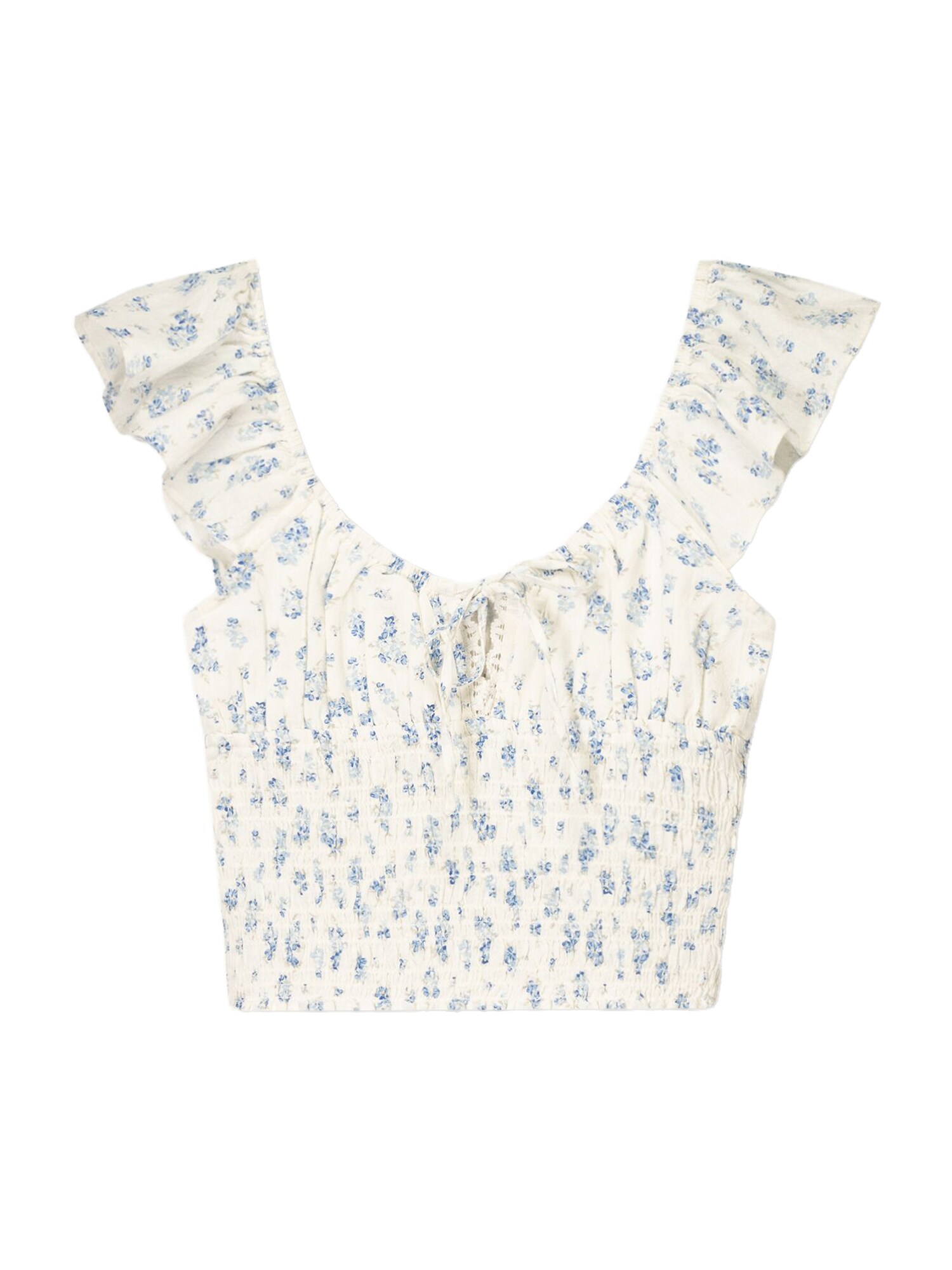 Bershka Top  kék / pasztellkék / fehér akciós termékkép 1