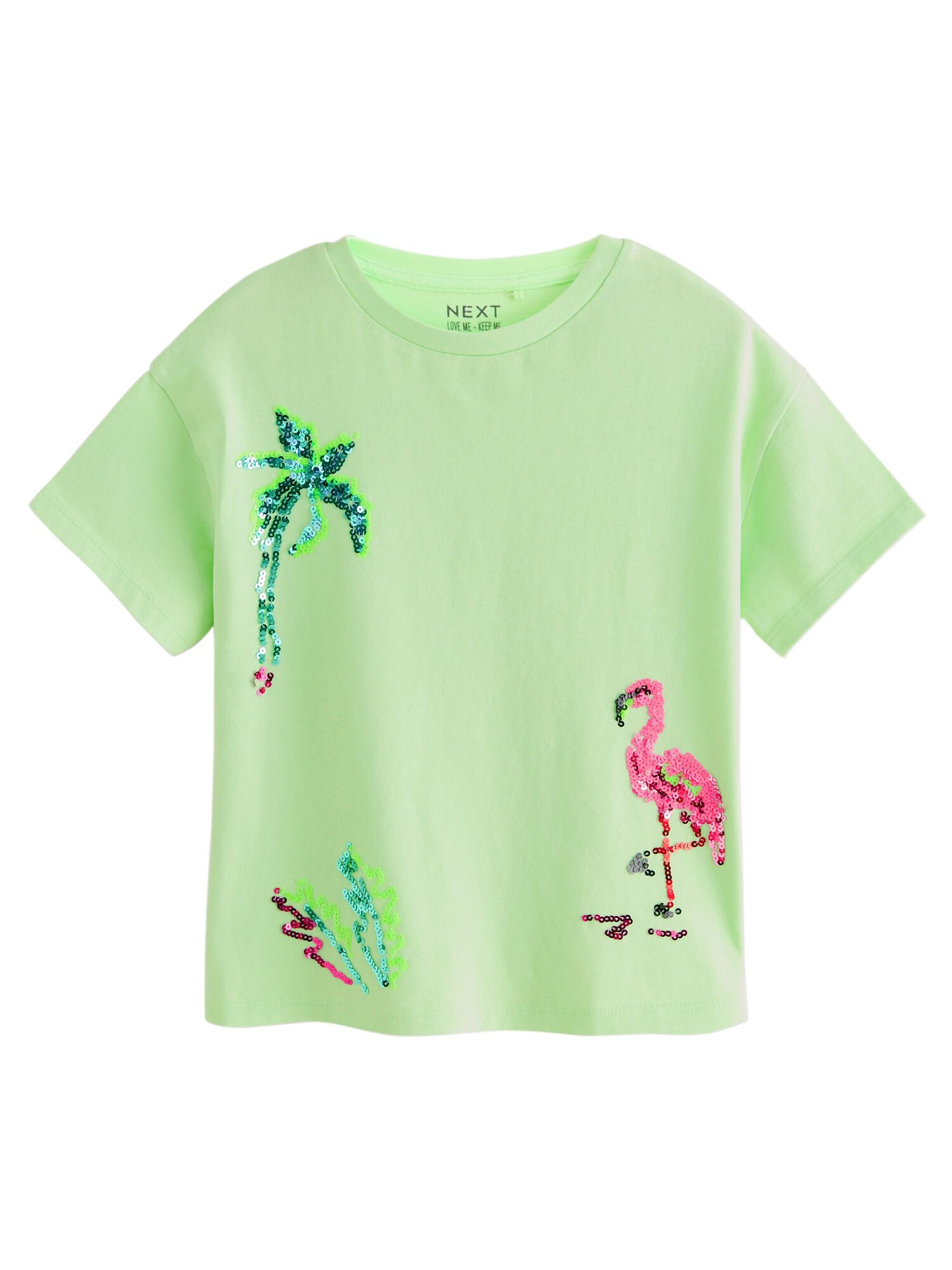 Next Tricou  verde / verde limetă / roz