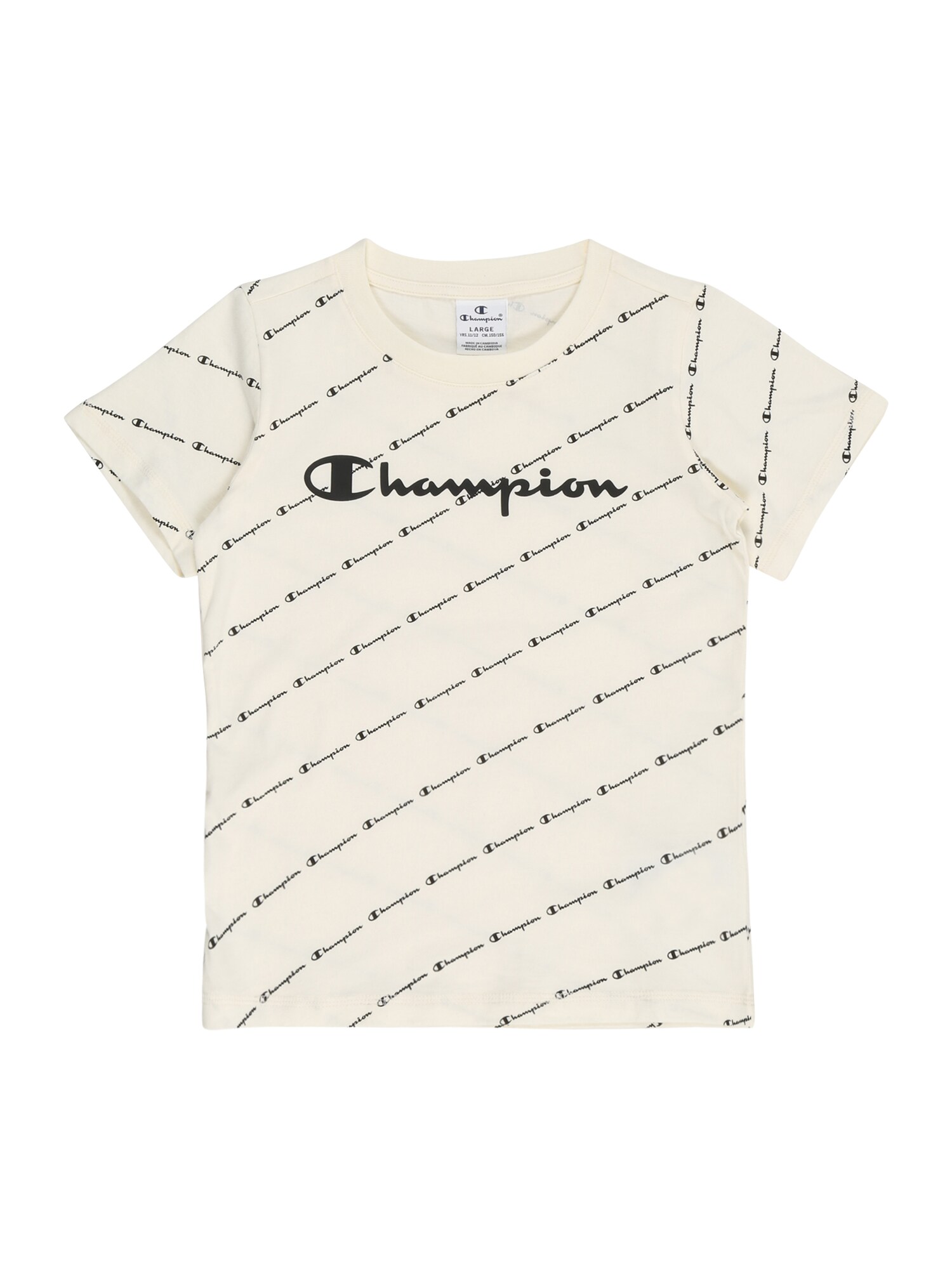 Champion Authentic Athletic Apparel Marškinėliai  balkšva / juoda