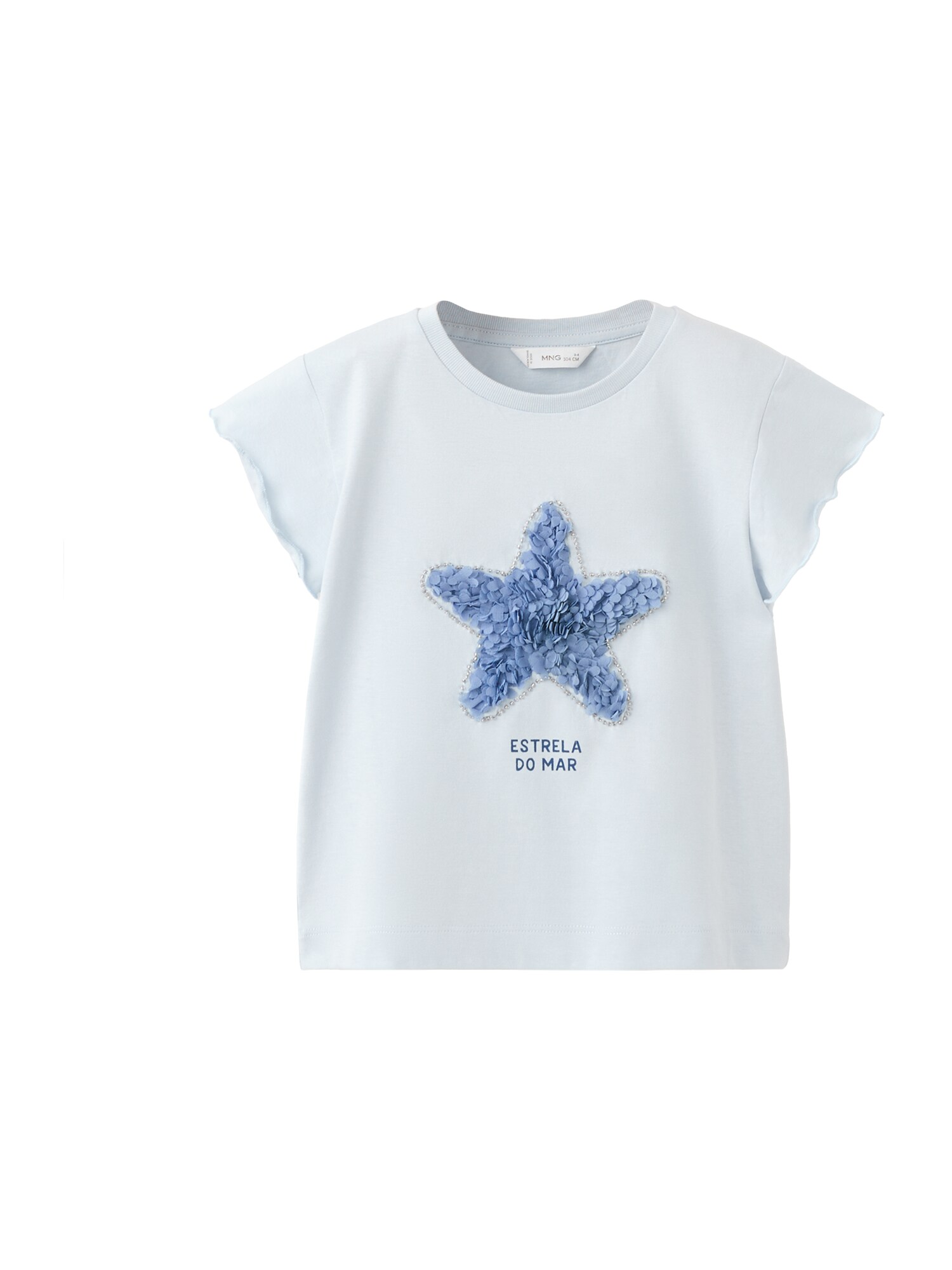MANGO KIDS Tricou 'ESTRELLA'  opal / albastru pastel / negru
