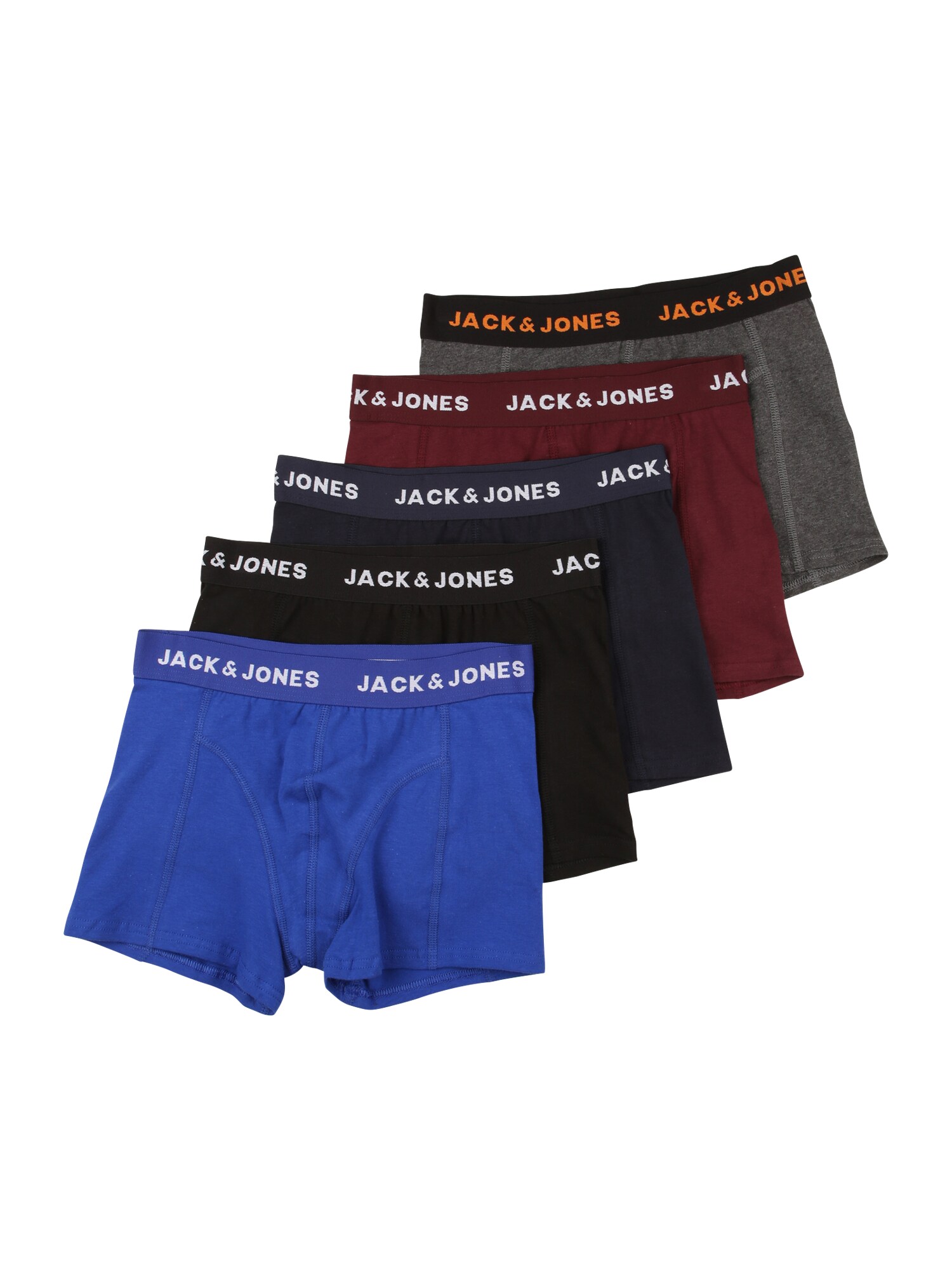 Jack & Jones Junior Apatinės kelnaitės  margai pilka / tamsiai mėlyna / juoda / raudonai violetinė / mėlyna