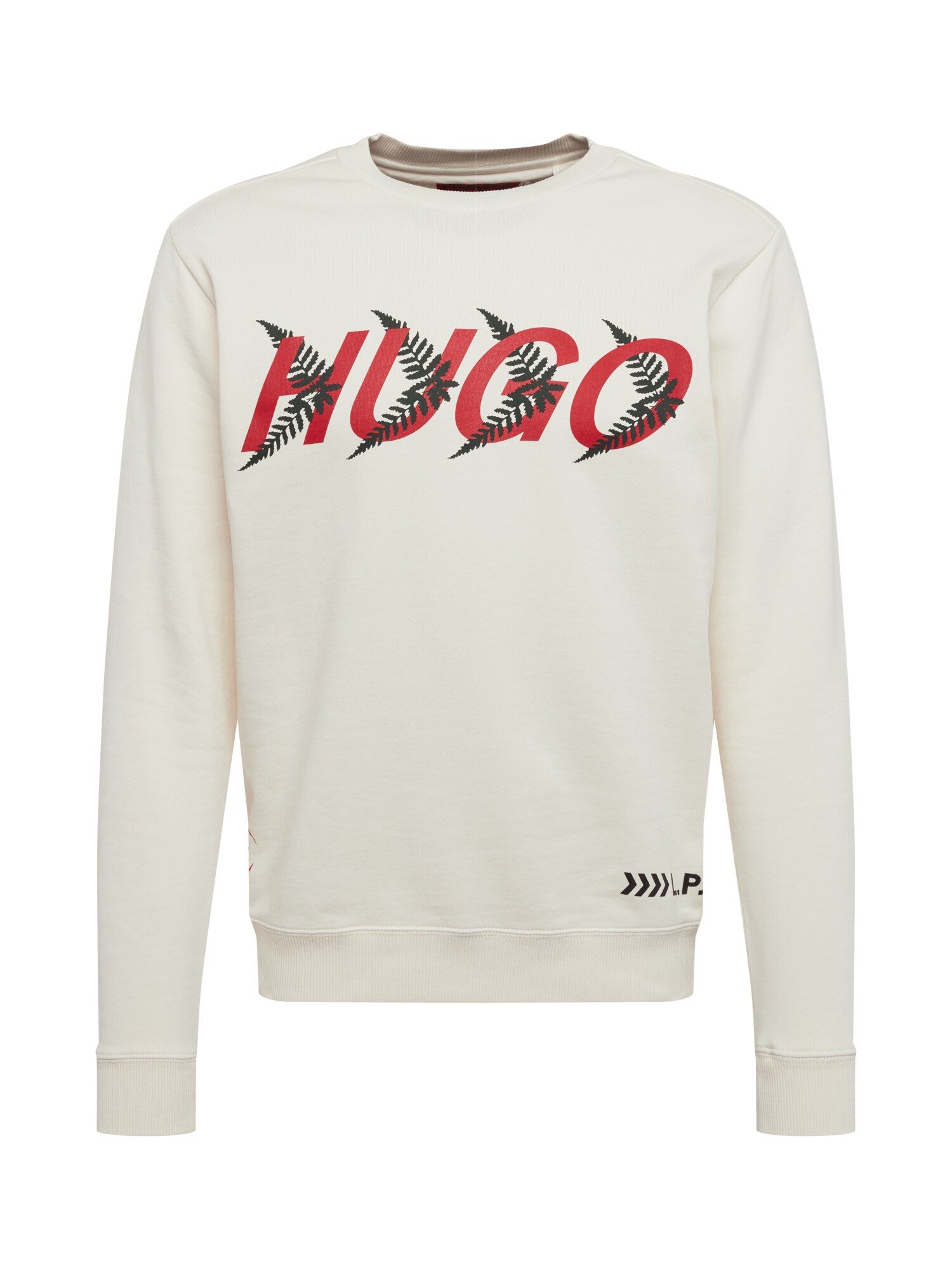 HUGO Megztinis be užsegimo 'Dakazie'  kremo / raudona / tamsiai žalia / juoda